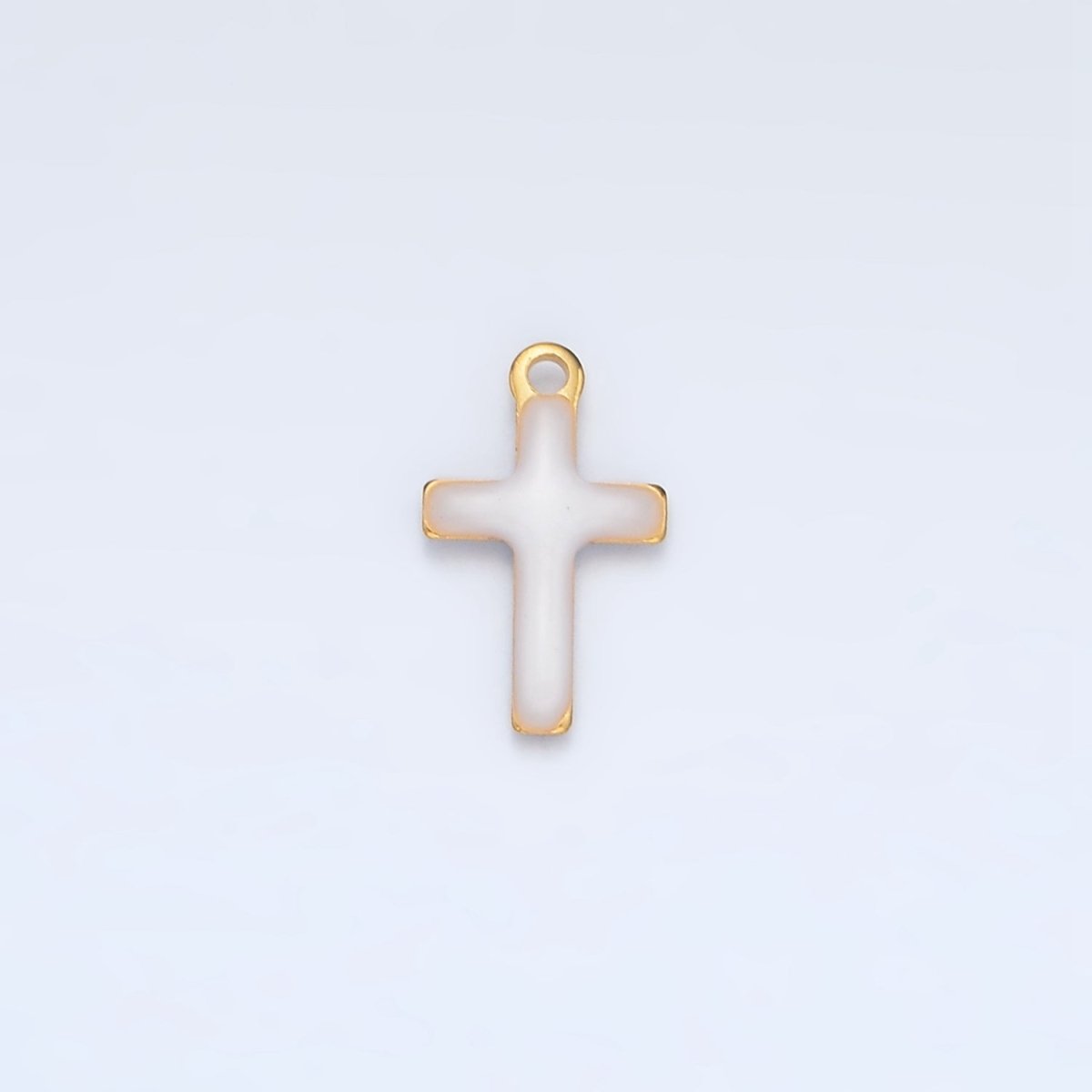 Stainless Steel Pink, Green, White Enamel Mini Cross Charm | P1020 - DLUXCA