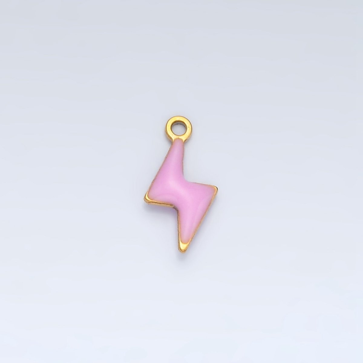 Stainless Steel Pink, Green, White Enamel Mini Lightning Thunder Charm | P - 1019 - DLUXCA