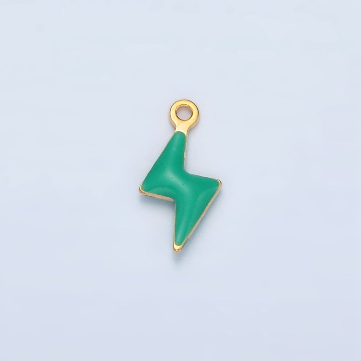 Stainless Steel Pink, Green, White Enamel Mini Lightning Thunder Charm | P - 1019 - DLUXCA
