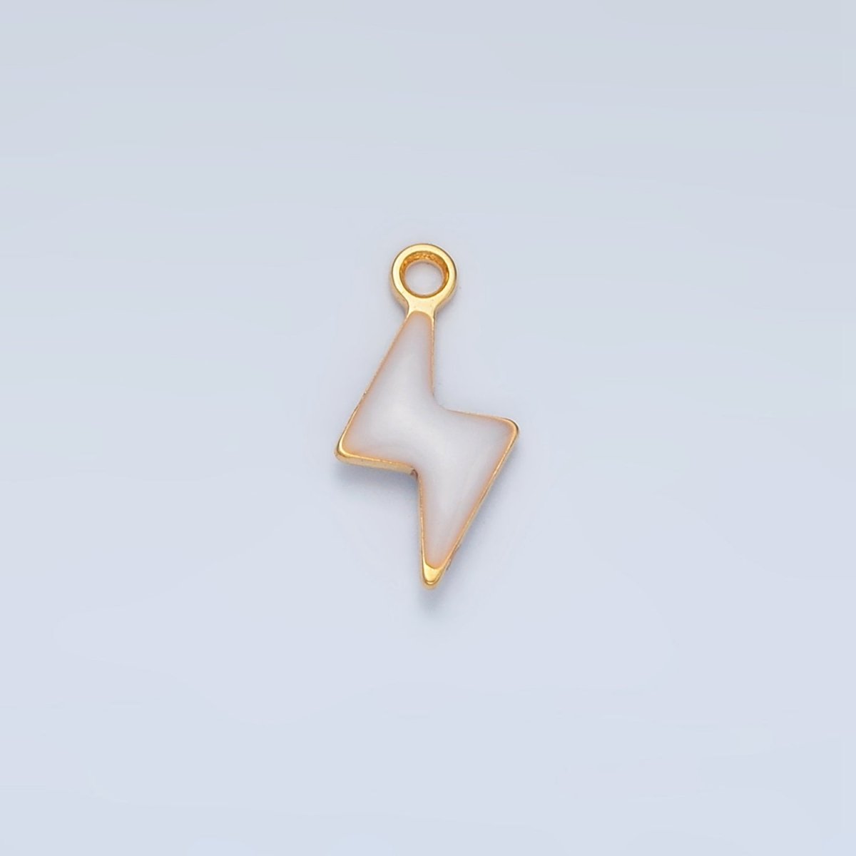 Stainless Steel Pink, Green, White Enamel Mini Lightning Thunder Charm | P - 1019 - DLUXCA