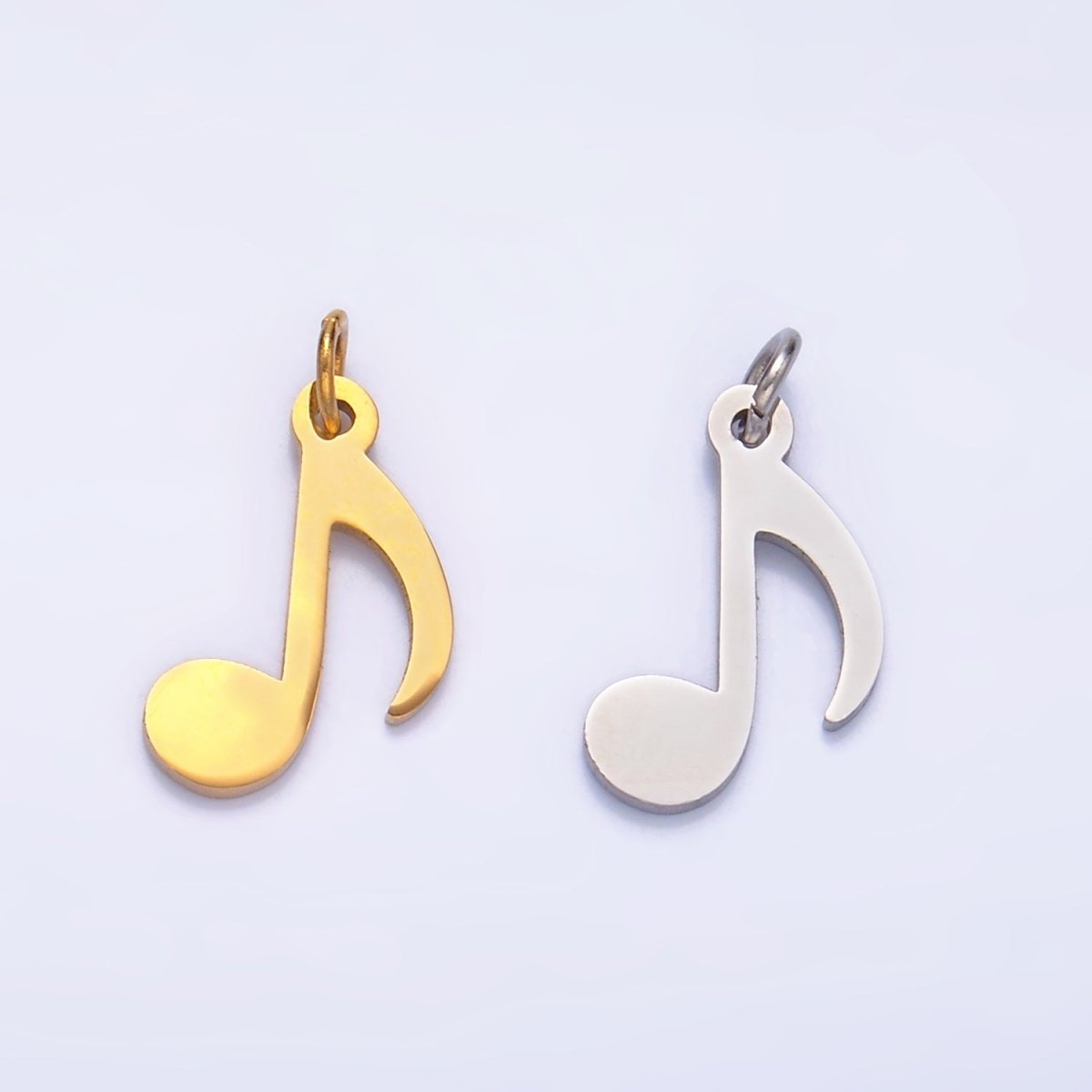 Stainless Steel Quaver Eight Note ♪ Music Symbol Charm in Gold & Silver | P1364 - DLUXCA