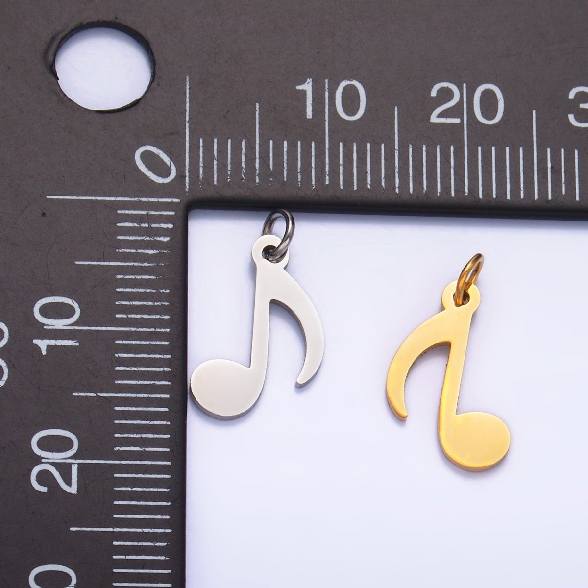 Stainless Steel Quaver Eight Note ♪ Music Symbol Charm in Gold & Silver | P1364 - DLUXCA