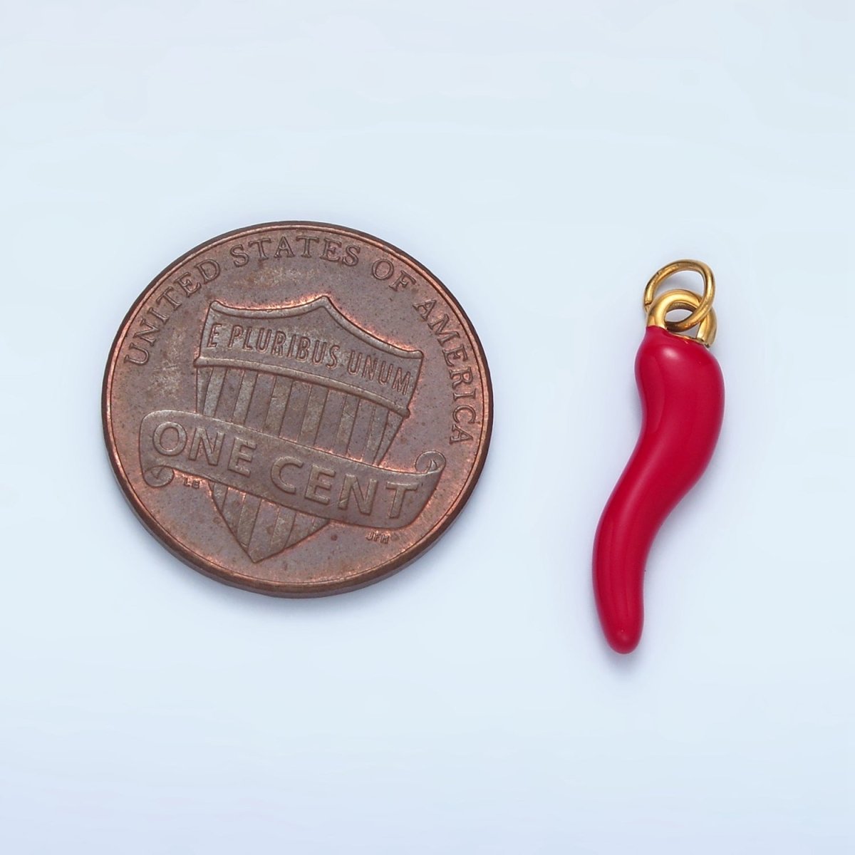 Stainless Steel Red Enamel Chili Pepper Charm | P1226 - DLUXCA
