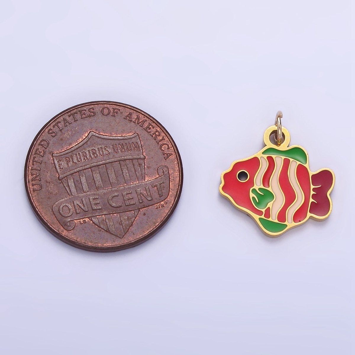 Stainless Steel Red Fish Charm Enamel Animal Jewelry Pendant | P1010 - DLUXCA