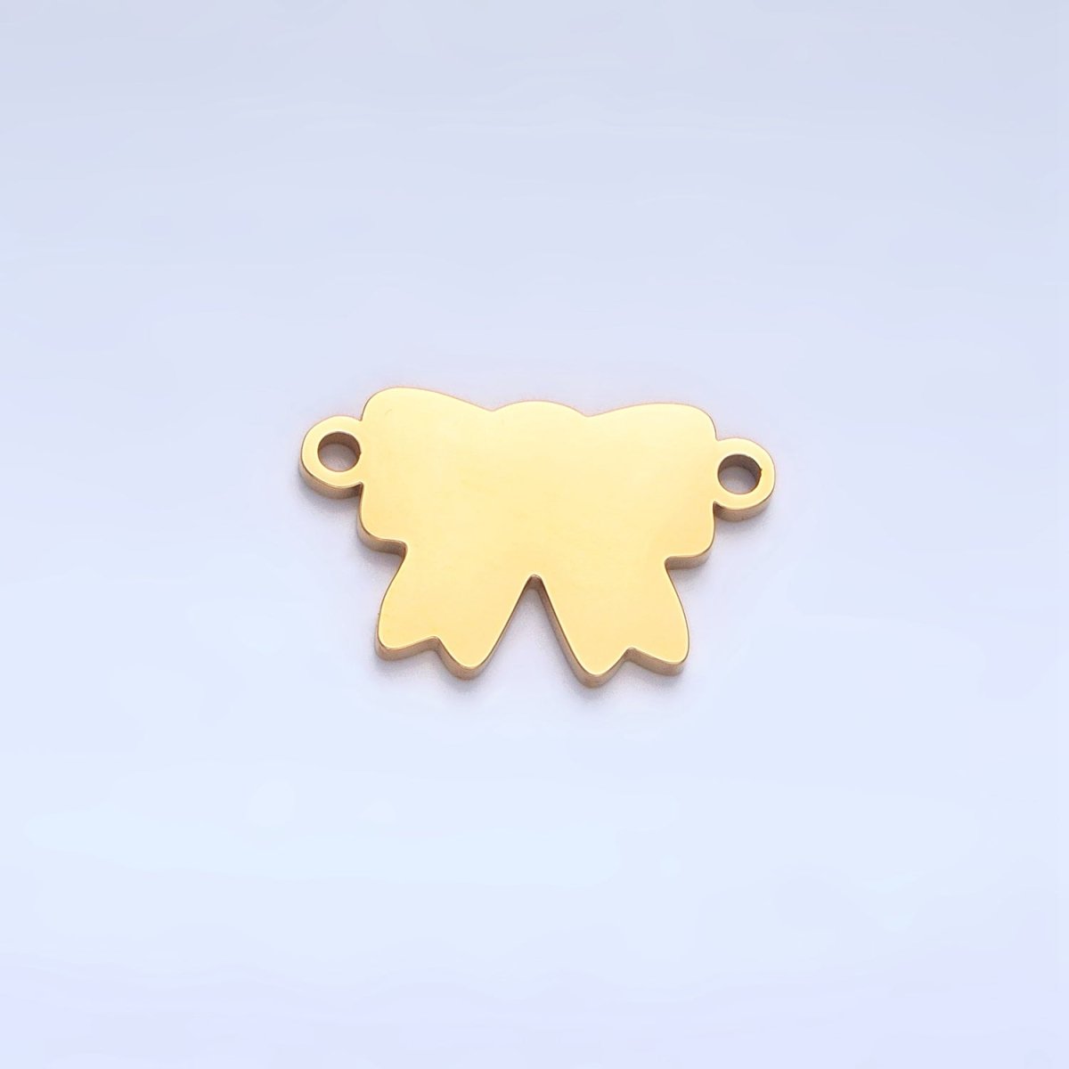 Stainless Steel Ribbon Bow Minimalist Connector in Gold & Silver | F277 - DLUXCA
