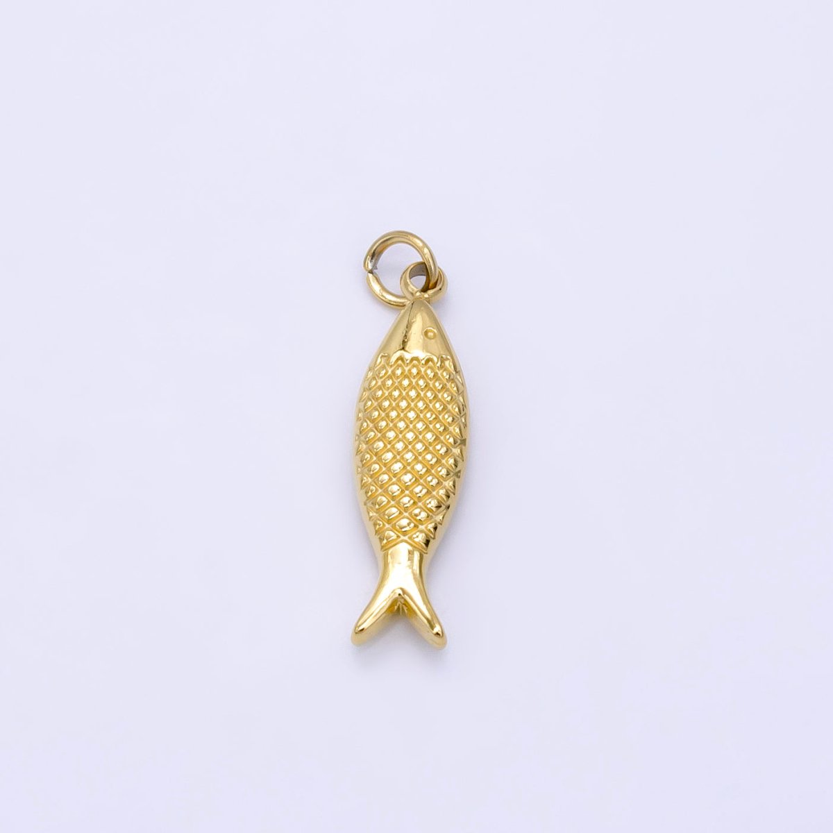 Stainless Steel Scaled Fish Animal Minimalist Charm | P1424 - DLUXCA