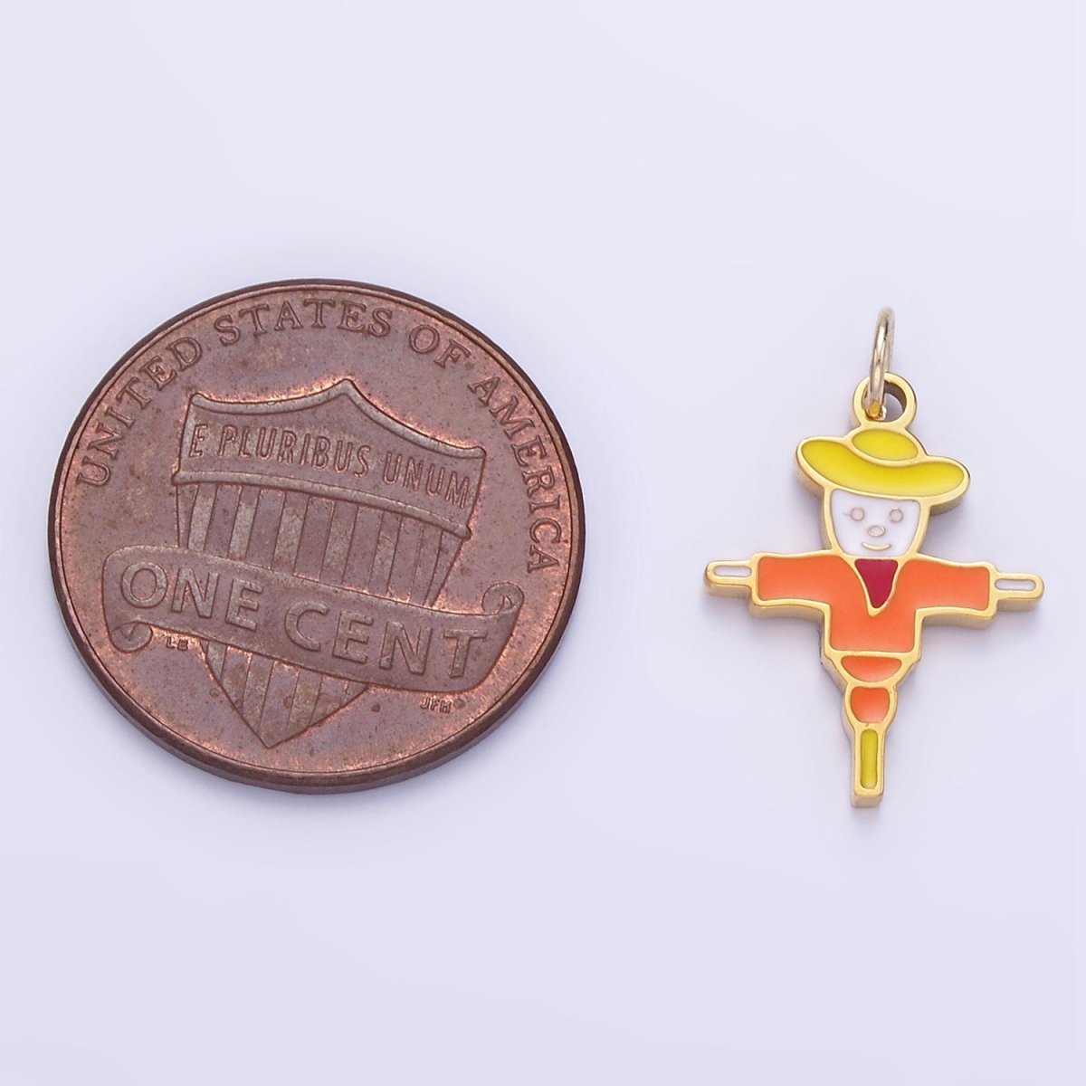 Stainless Steel Scare crow Enamel Fall Thanksgiving Kids Jewelry Pendant | P1001 - DLUXCA