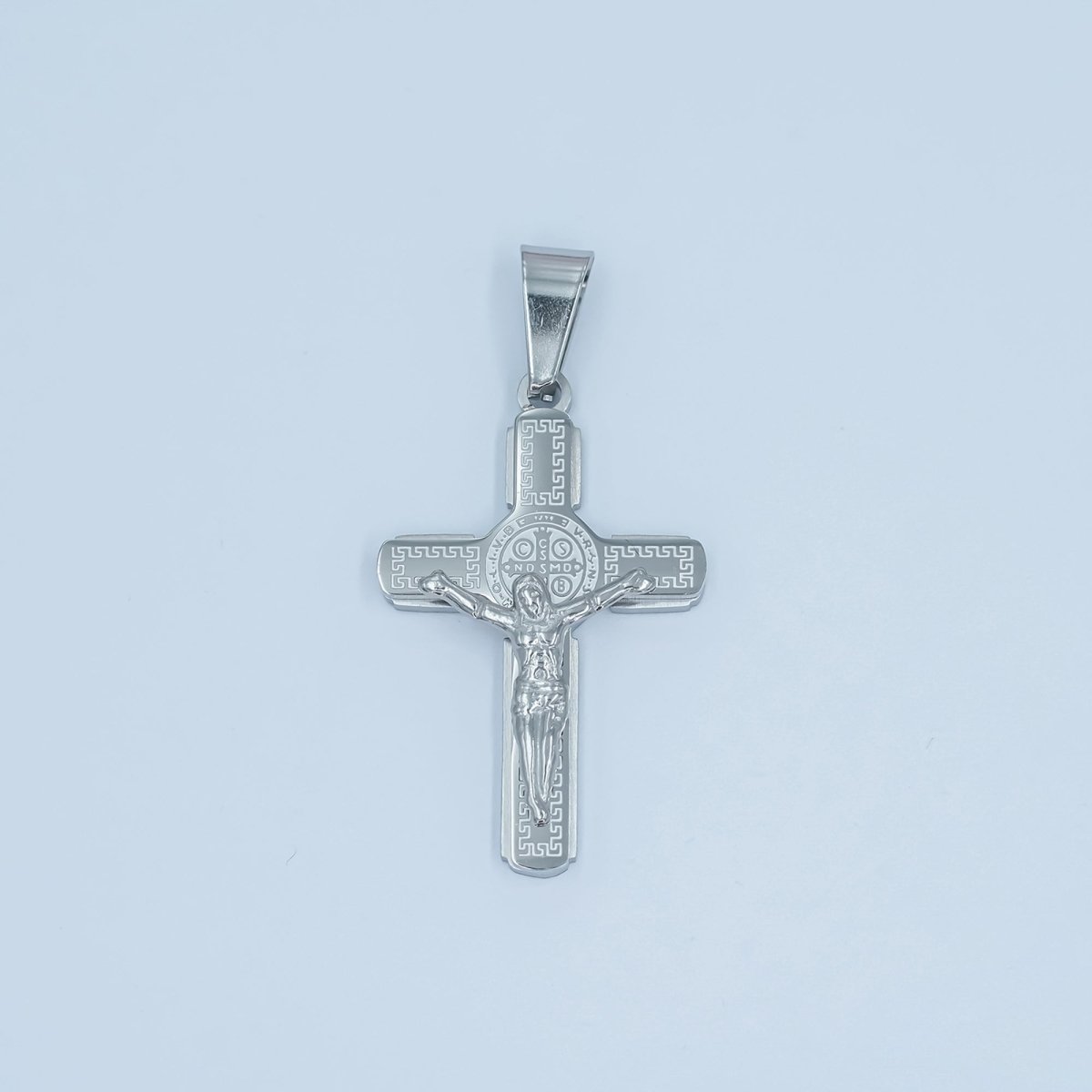 Stainless Steel SMQLIVB PAX VRSNSMV Crucifix Cross Pendant in Gold & Silver | P974 - DLUXCA