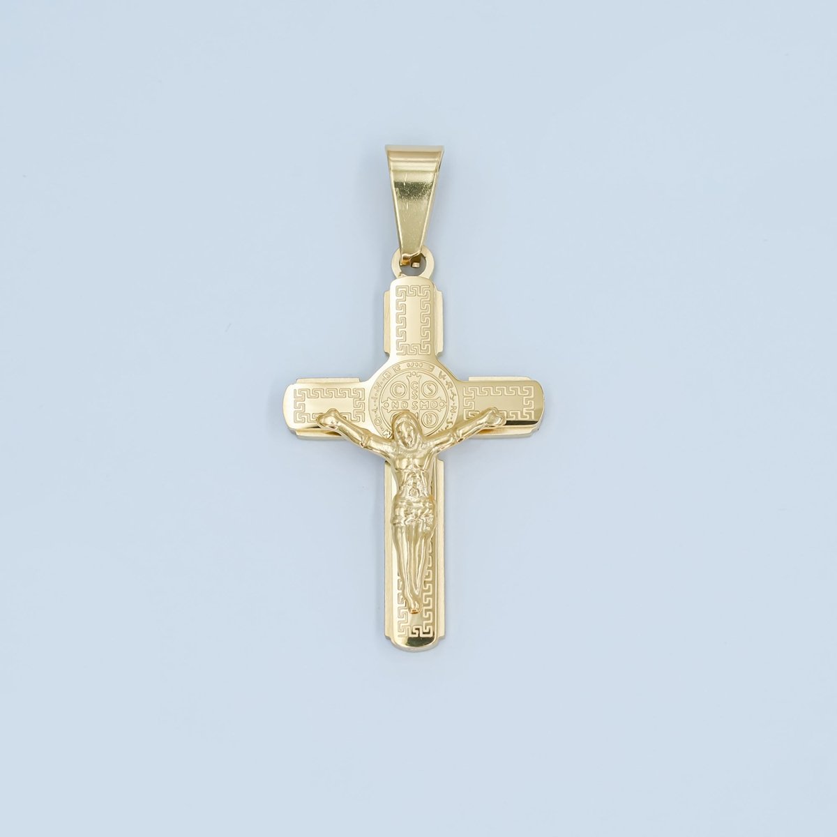 Stainless Steel SMQLIVB PAX VRSNSMV Crucifix Cross Pendant in Gold & Silver | P974 - DLUXCA