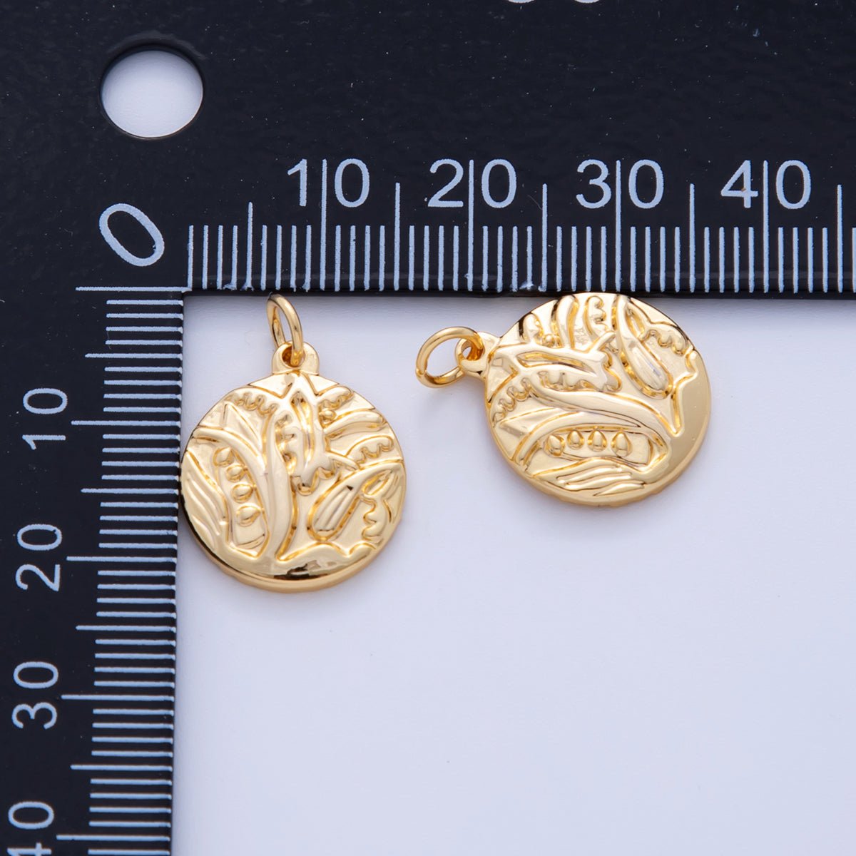 Stainless Steel Snowdrop Flower Plant Round Mini Charm | AF318 - DLUXCA