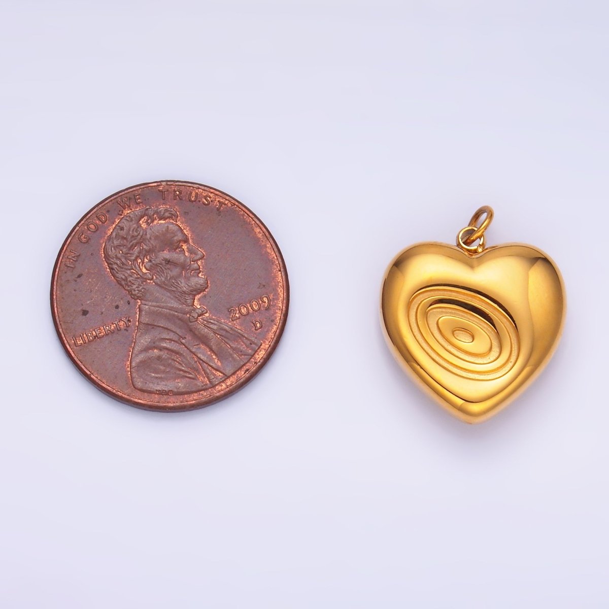 Stainless Steel Spiral Chubby Heart Charm | P854 - DLUXCA