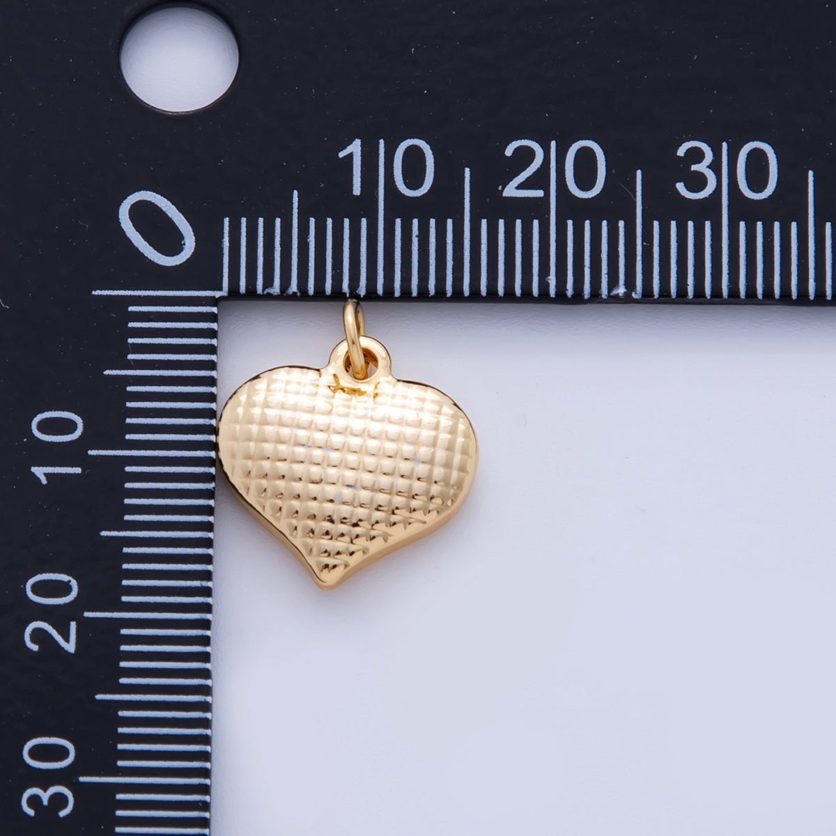 Stainless Steel Square - Textured Heart Charm | AF319 - DLUXCA