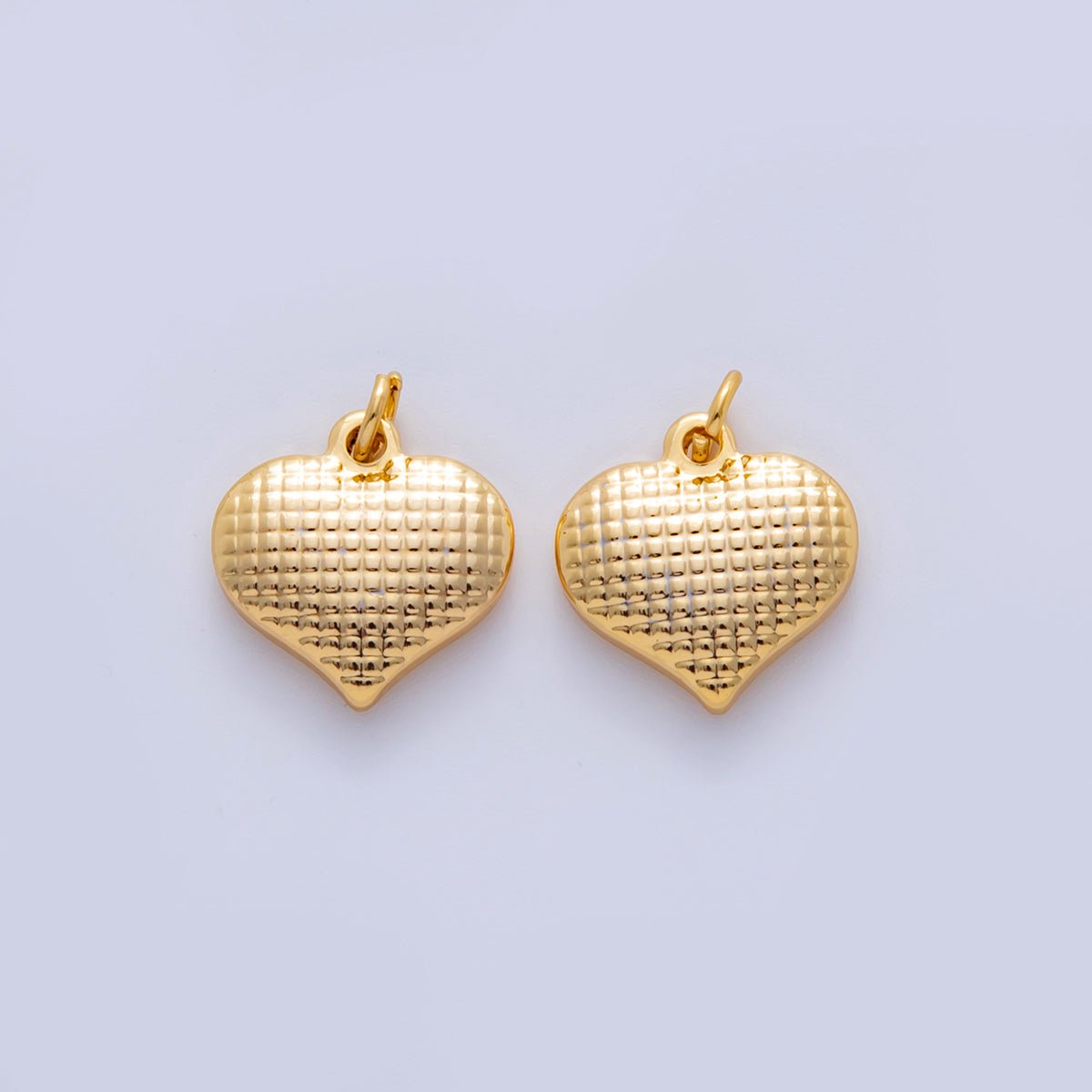 Stainless Steel Square - Textured Heart Charm | AF319 - DLUXCA