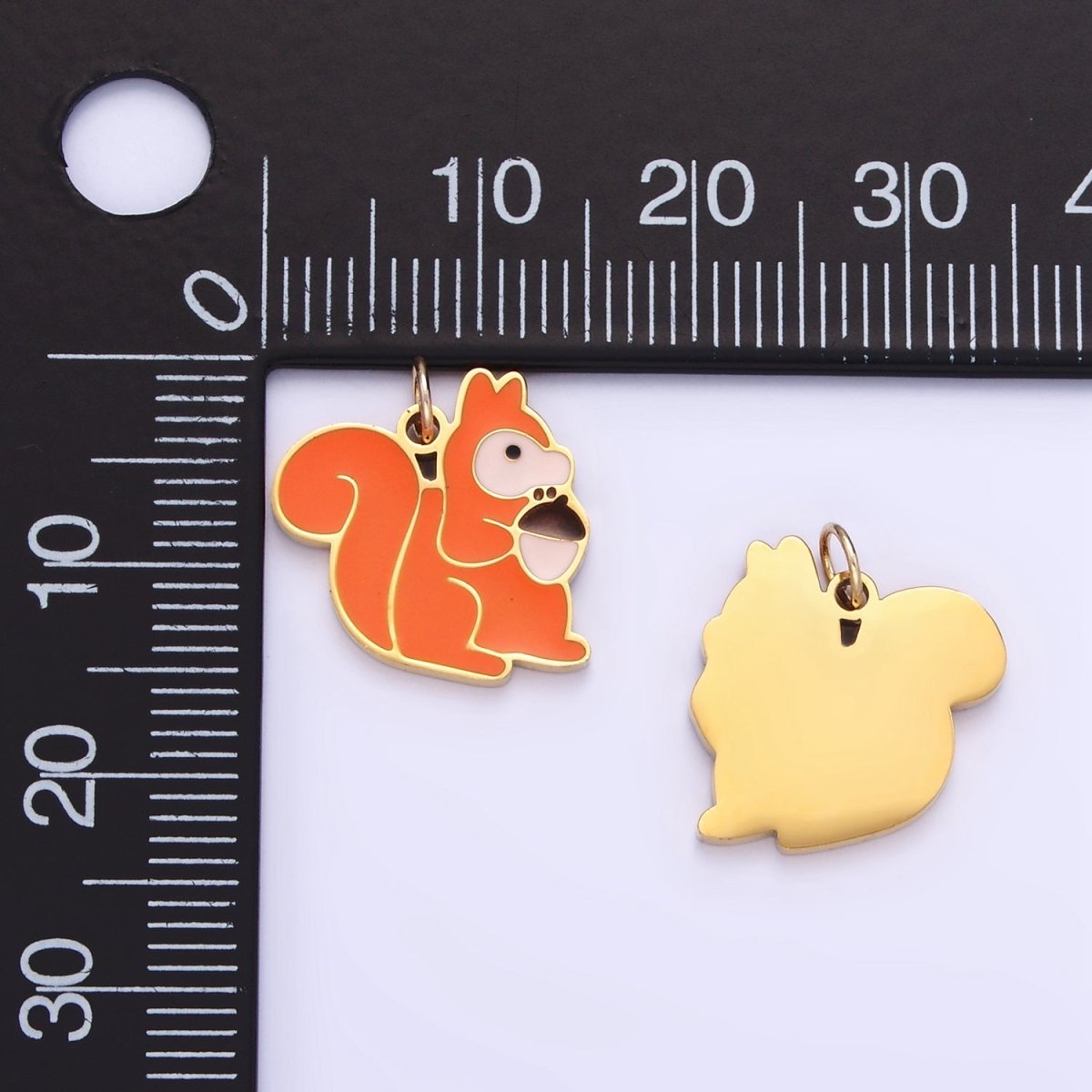 Stainless Steel Squirrel Charm Enamel Animal Kids Jewelry Pendant | P1002 - DLUXCA