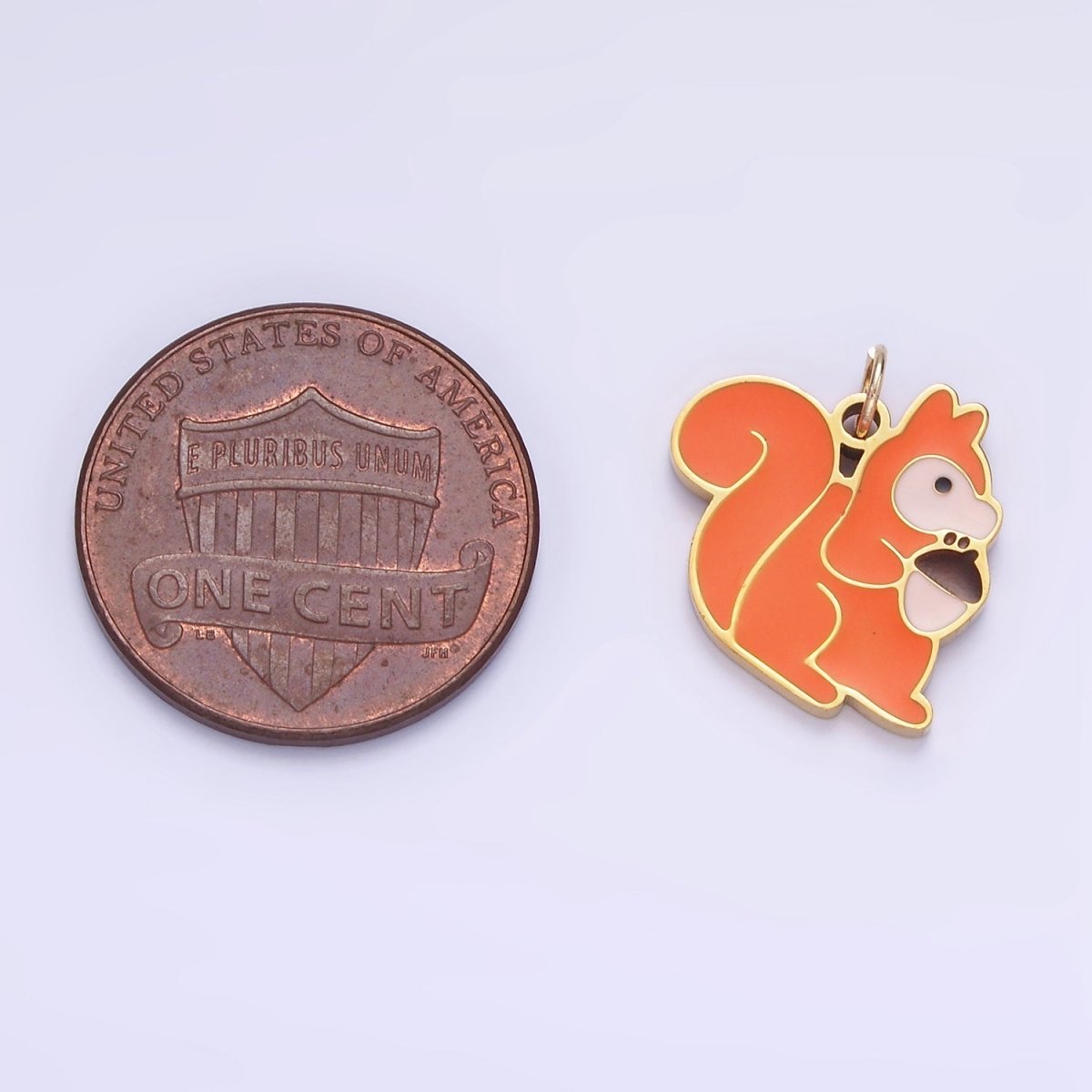 Stainless Steel Squirrel Charm Enamel Animal Kids Jewelry Pendant | P1002 - DLUXCA