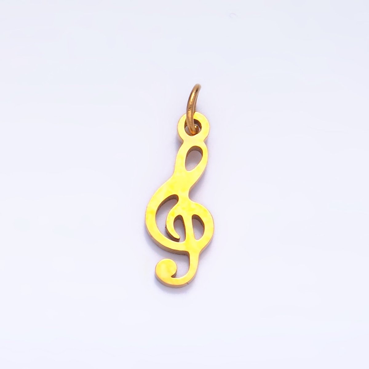 Stainless Steel Treble 'G' Clef 𝄞 Music Symbol Charm in Gold & Silver | P1272 - DLUXCA