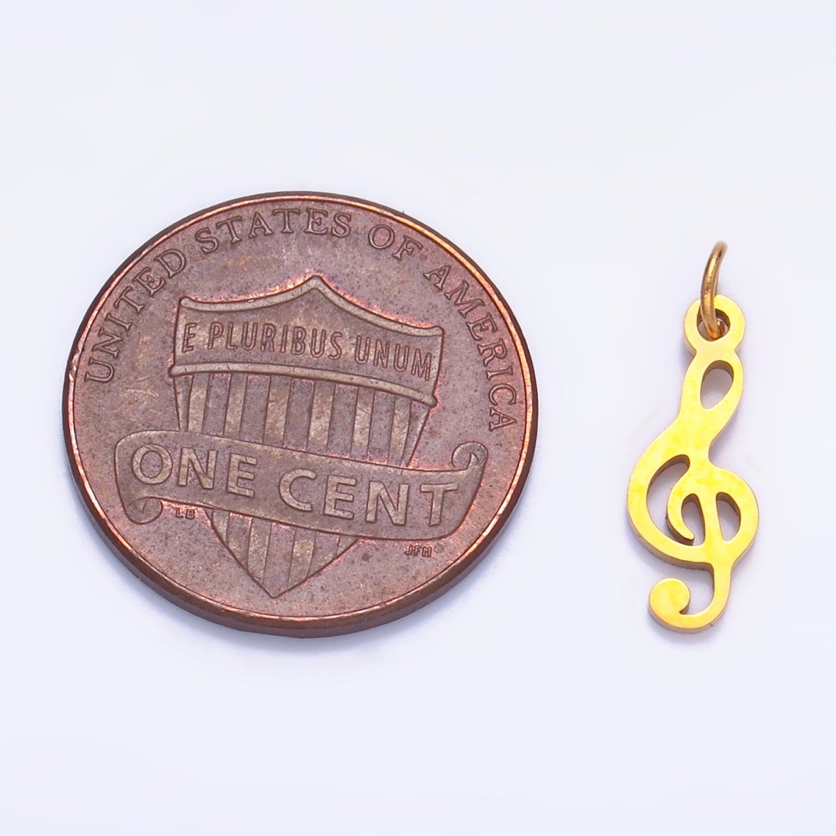 Stainless Steel Treble 'G' Clef 𝄞 Music Symbol Charm in Gold & Silver | P1272 - DLUXCA