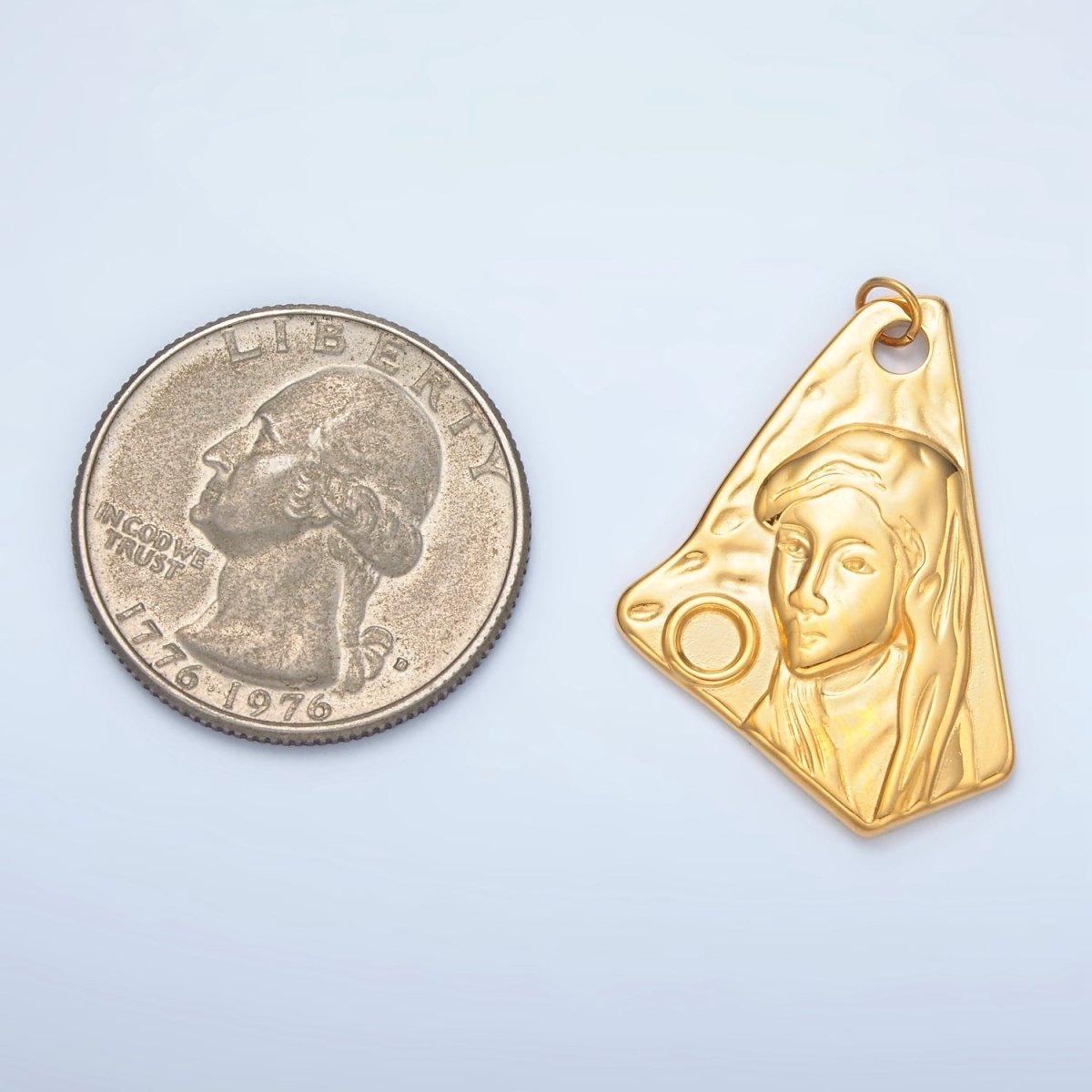 Stainless Steel Women Portrait Figure Abstract Geometric Charm | P698 - DLUXCA