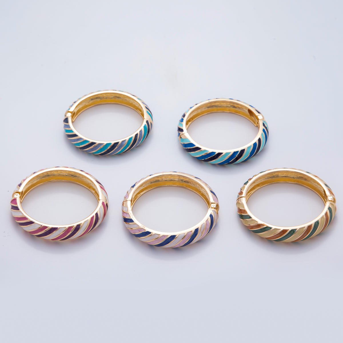 Statement Gold Filled Enamel Swirl Colorful Luxe Bracelet | WAA3333 - WAA3337 - DLUXCA