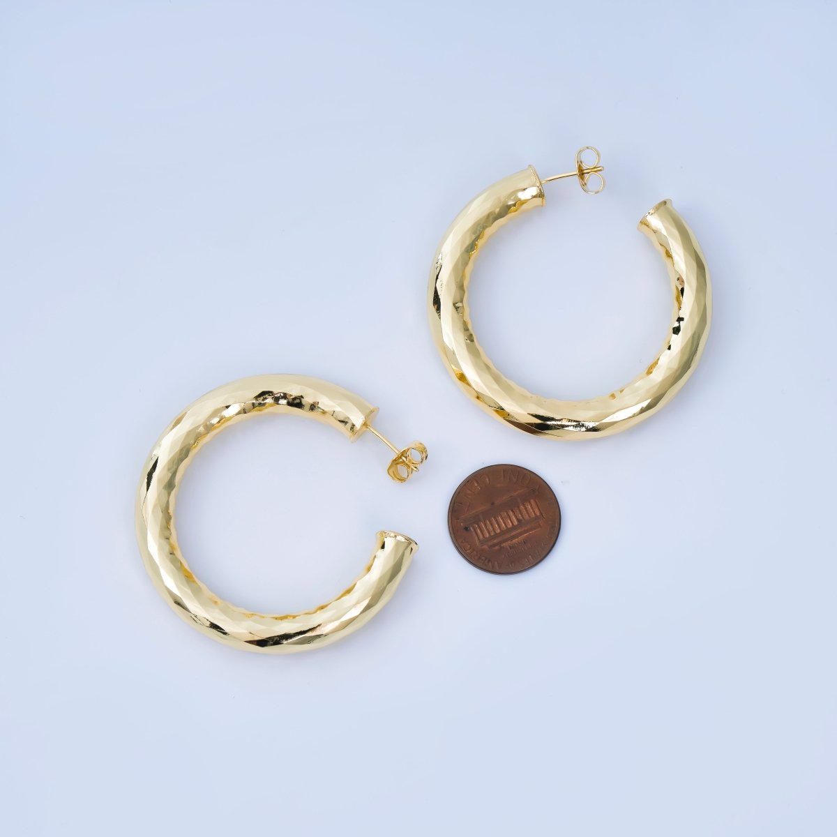 Thick Gold Hoop Earring, Chunky Gold Hoop, Medium Gold Hoop Earring, Open Hoop Earring, Tube Hoop Earring Lead, Nickel Free Q - 004 Q - 006 Q - 008 - DLUXCA