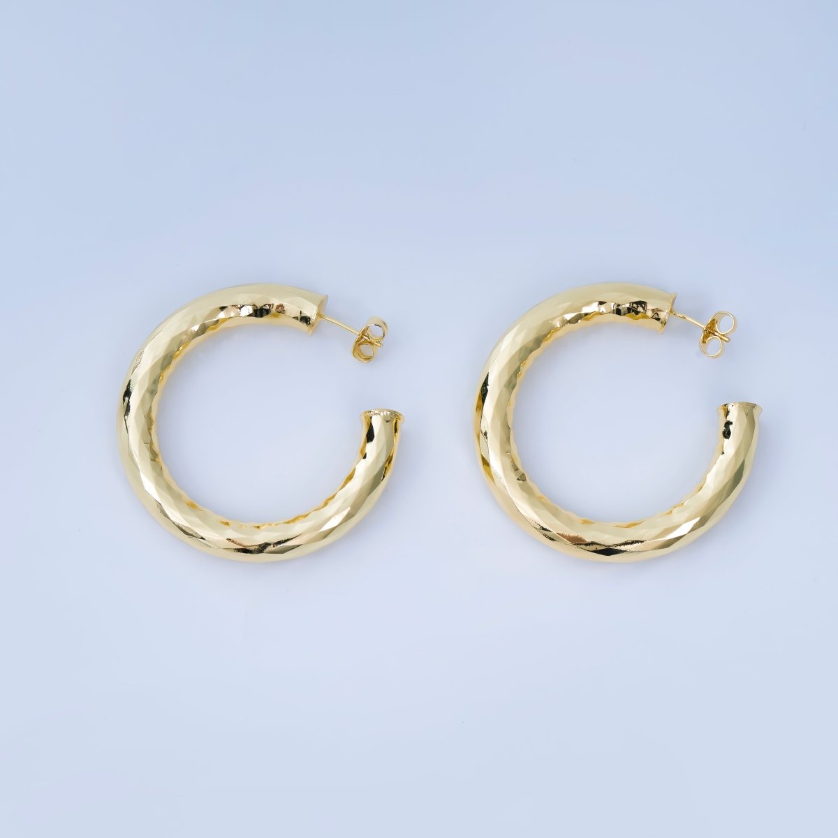 Thick Gold Hoop Earring, Chunky Gold Hoop, Medium Gold Hoop Earring, Open Hoop Earring, Tube Hoop Earring Lead, Nickel Free Q - 004 Q - 006 Q - 008 - DLUXCA