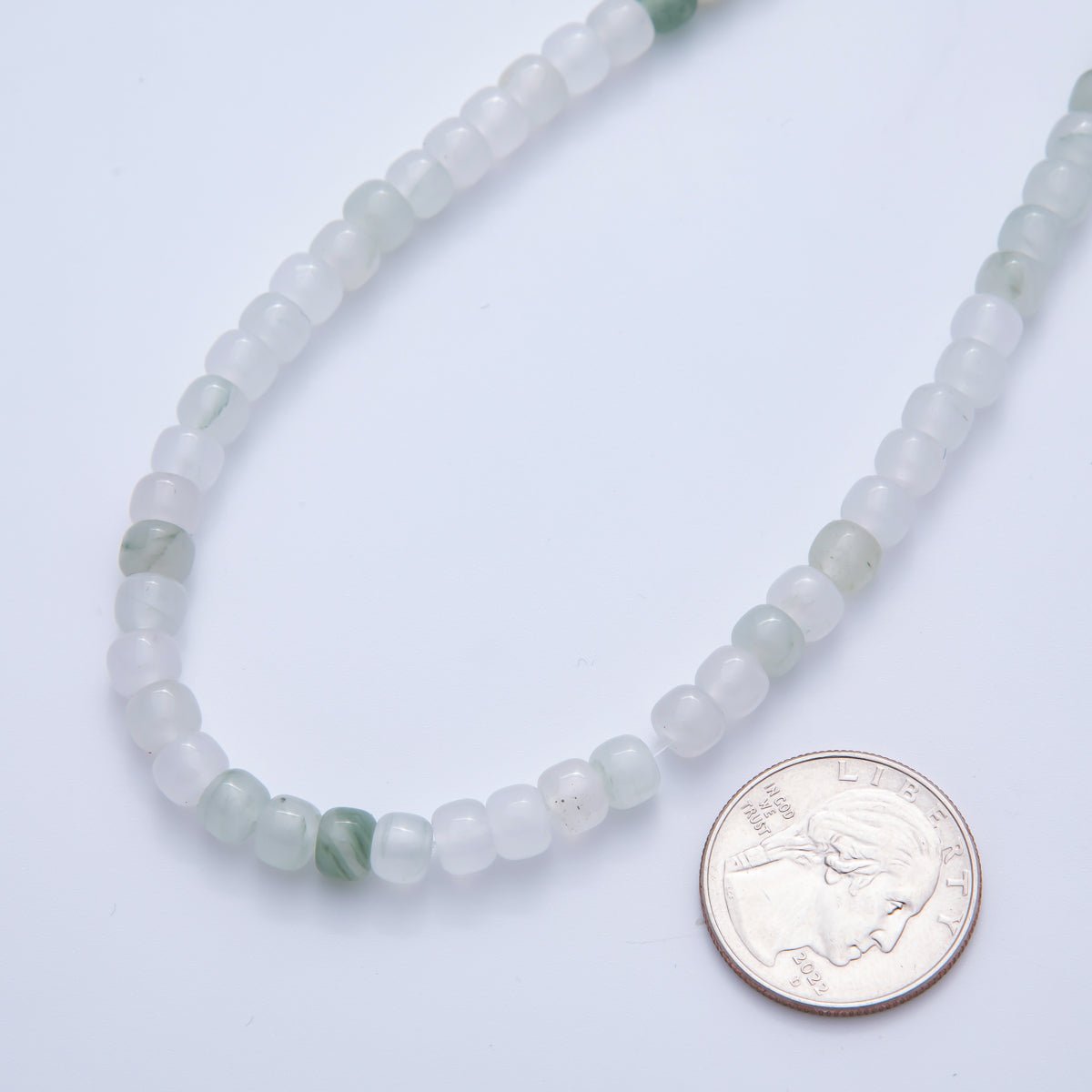 Tianshan Jade Natural Gemstone 6mm x 5mm Rondelle Beads Strand Finding | WA - A3538 - DLUXCA