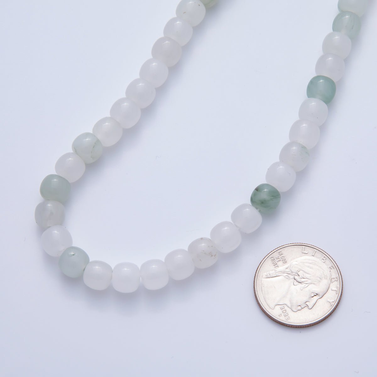 Tianshan Jade Natural Gemstone 6mm x 5mm Rondelle Beads Strand Finding | WA - A3538 - DLUXCA
