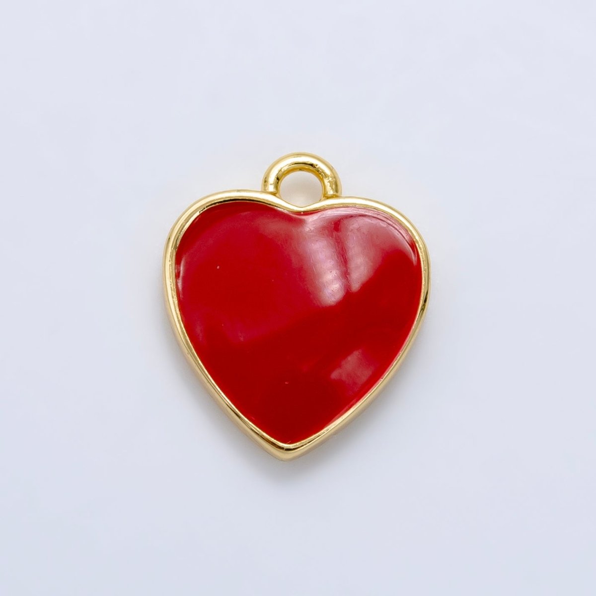Tiny Enamel Heart Charms Little Color Hearts on Gold Filled Red Pink White Teal First Love Earing Bracelet Necklace Jewelry Supplies, C - 524 - DLUXCA