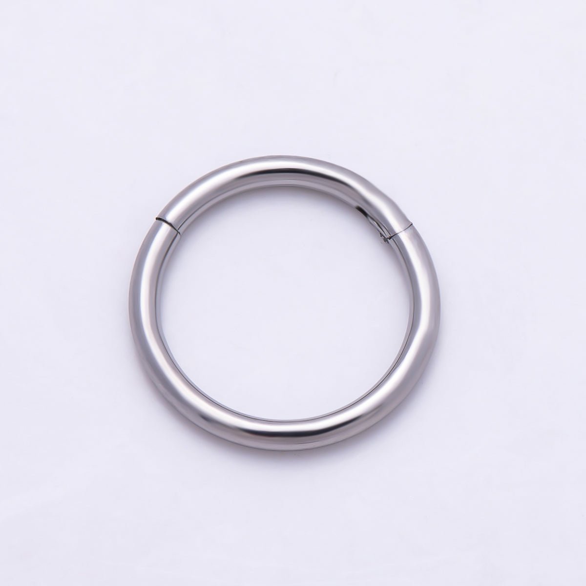 Titanium 10mm Silver Round Single Septum Cartilage Piercing Clicker | Findings-00469 - DLUXCA