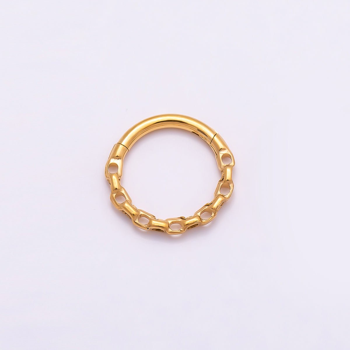 Titanium 11mm Cable Single Septum Cartilage Piercing Clicker in Gold & Silver | Findings-00307 Findings-00308 - DLUXCA
