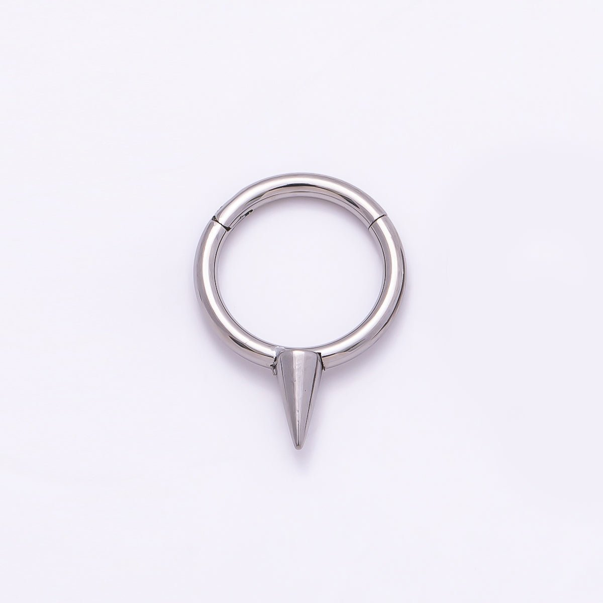 Titanium 14mm Spiked Minimalist Single Septum Cartilage Piercing Clicker in Gold & Silver | Findings-00303 Findings-00304 - DLUXCA