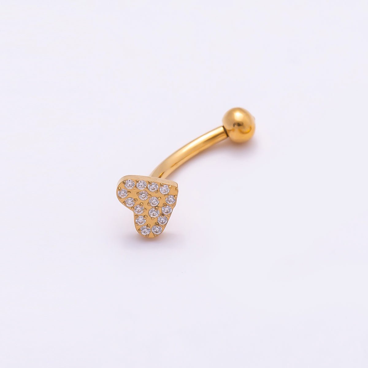 Titanium 4.5mm Micro Paved CZ Butterfly Curved Eyebrow Barbell Piercing Stud in Gold & Silver | Findings-00335 Findings-000336 - DLUXCA