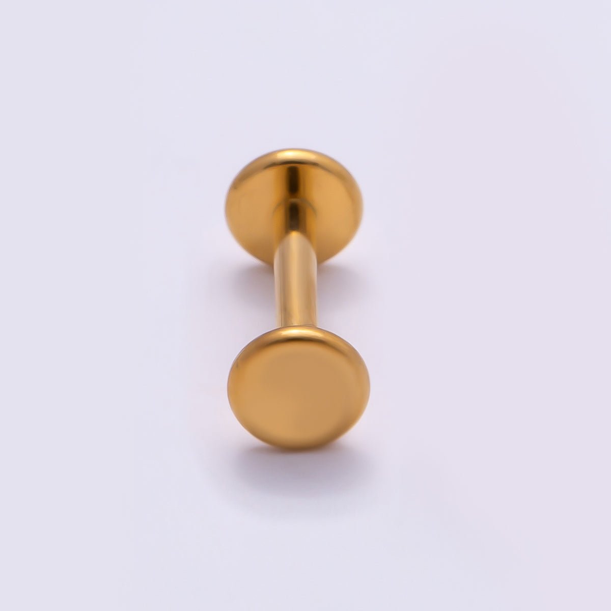 Titanium 4mm Minimalist Round Cartilage Piercing Flat Back Stud in Gold & Silver | Findings-00391 Findings-00392 - DLUXCA