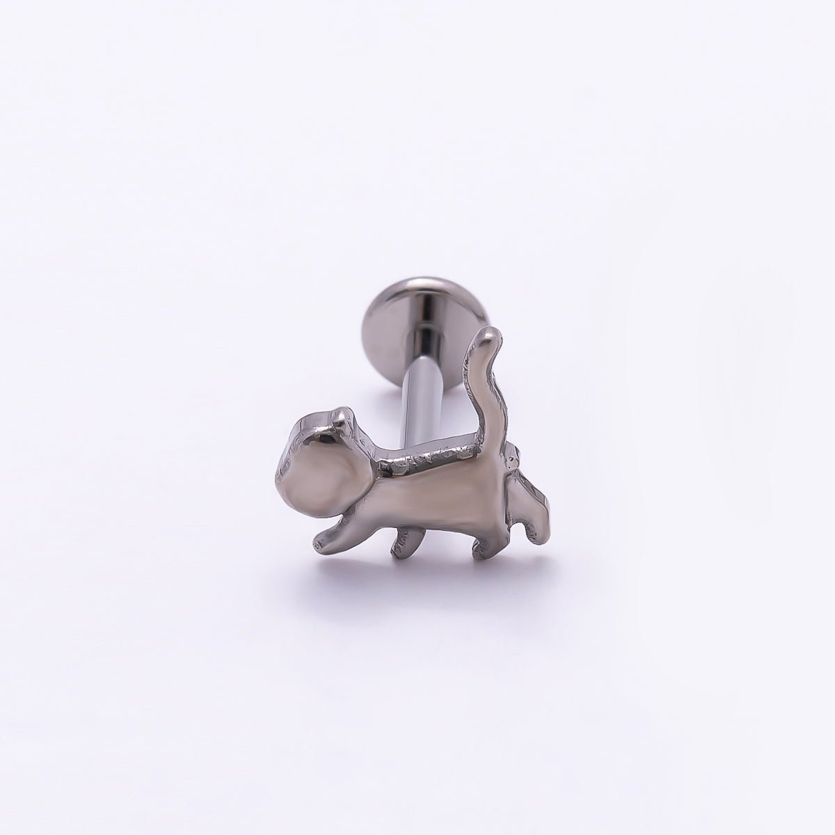 Titanium 8mm Pet Minimalist Cartilage Piercing Flat Back Stud in Gold & Silver | Findings-00281 Findings-00282 - DLUXCA