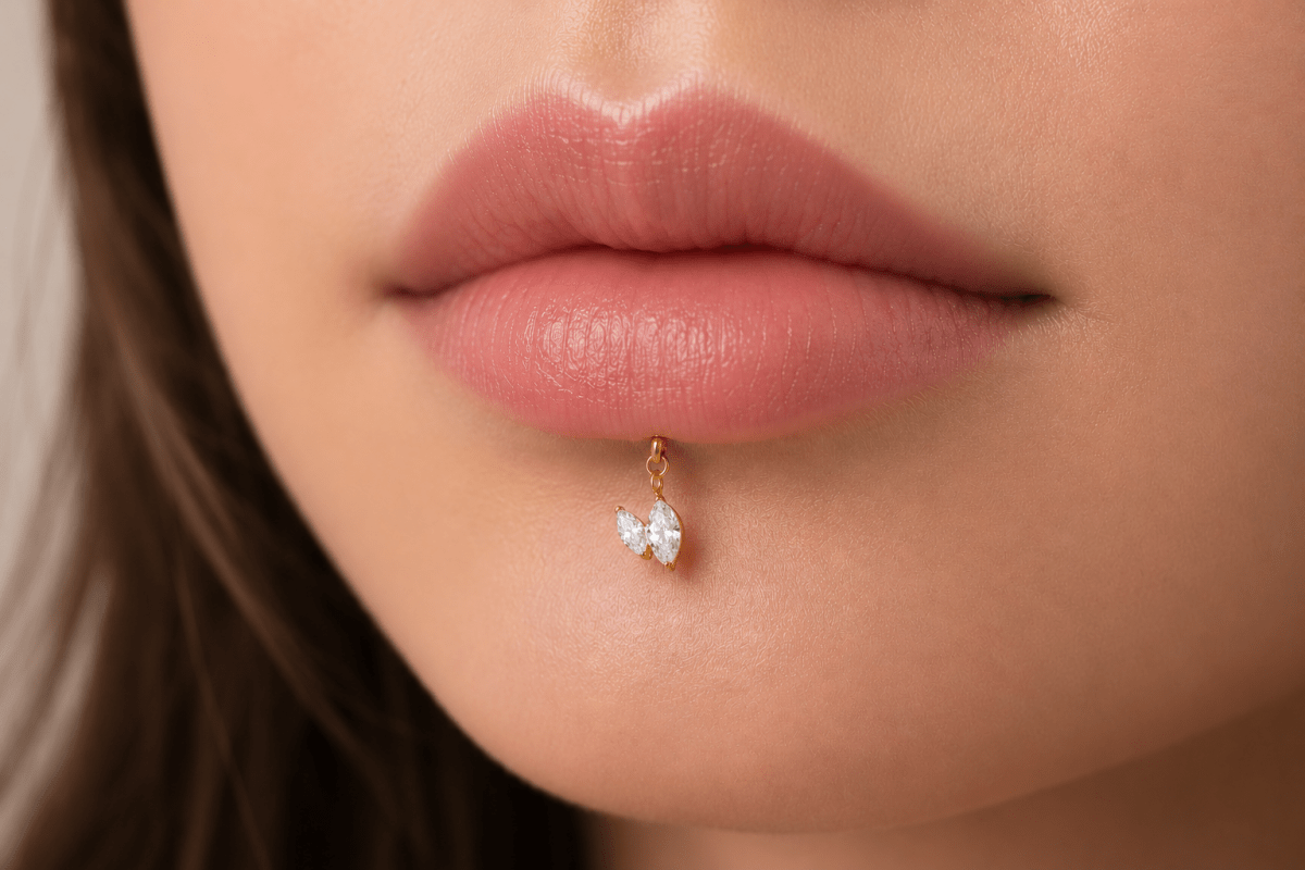 Titanium Marquise CZ Drop Cartilage Piercing Flat Back Stud in Gold & Silver | Findings-00273 Findings-00274 - DLUXCA