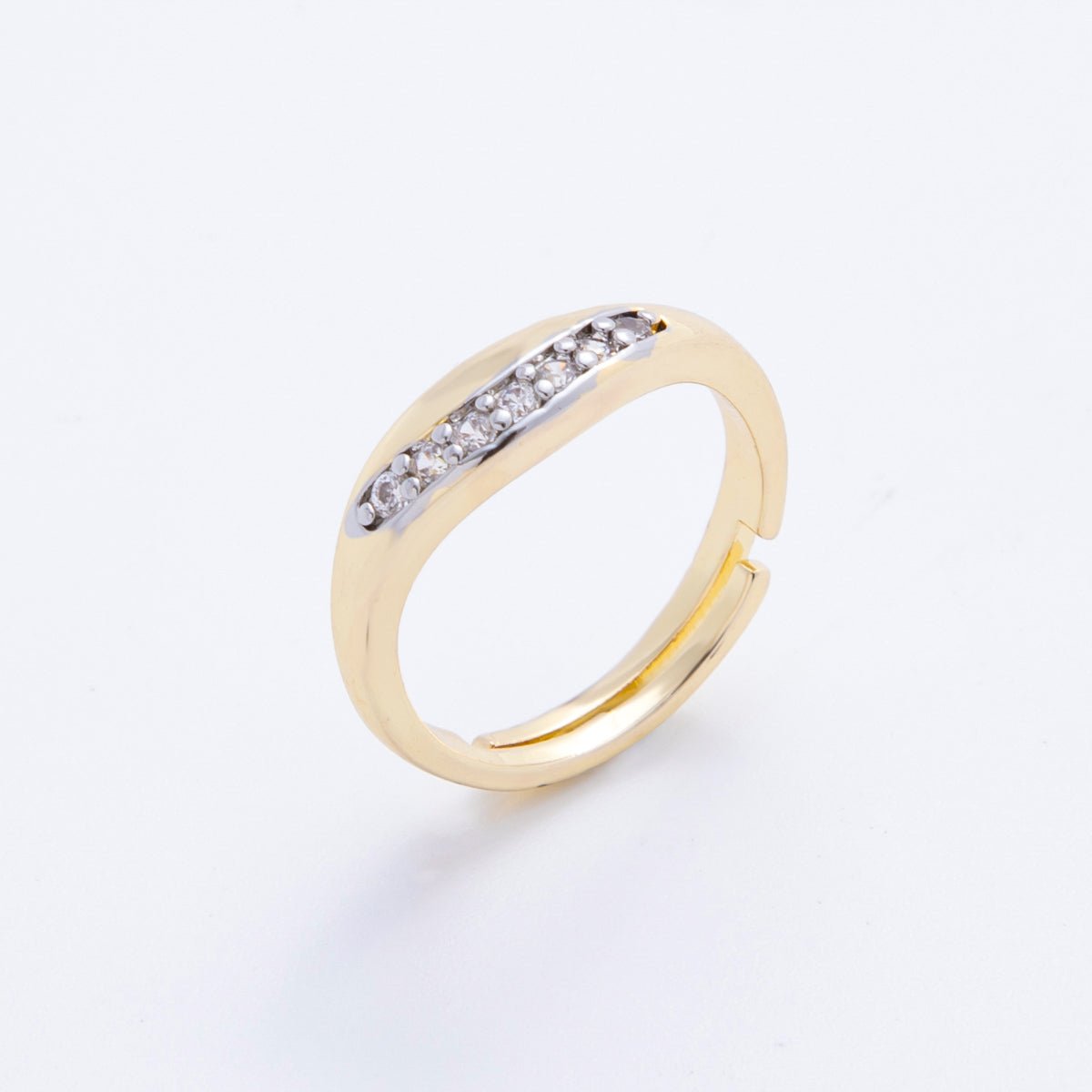 Two Toned Gold Filled Micro Paved CZ Gradient Starlight Path Ring | O143 - DLUXCA