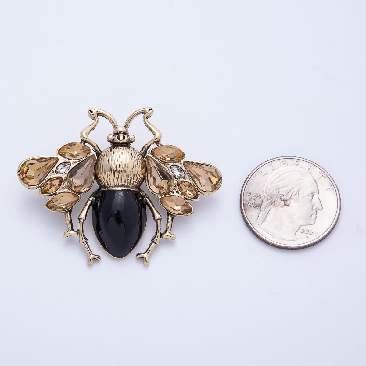 Vintage Gold 49mm x 38mm Insect Animal Pin Brooch | BH - 030 - DLUXCA