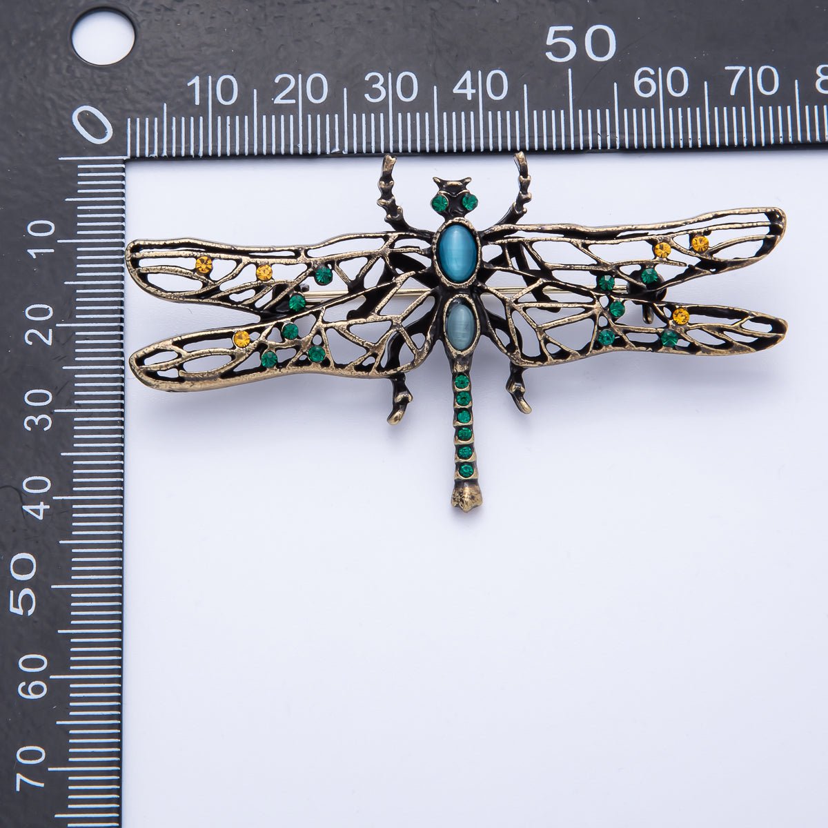 Vintage Gold 71mm x 40mm Dragonfly Insect Animal Pin Brooch | BH - 028 - DLUXCA