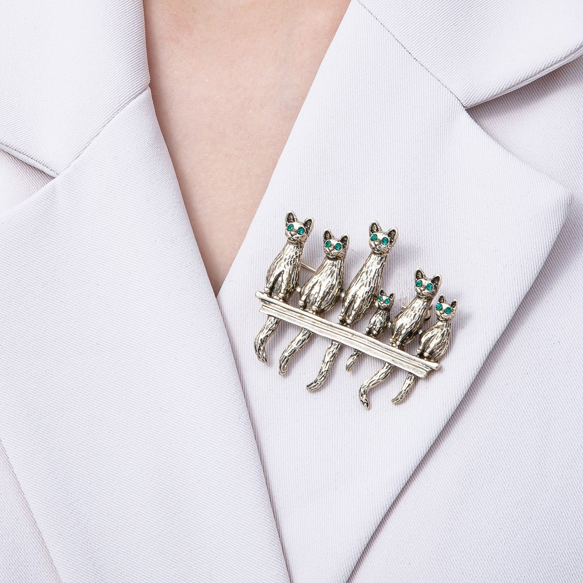 Vintage Gold Cat Kitten Pet Animal Pin Brooch | BH - 063 - DLUXCA