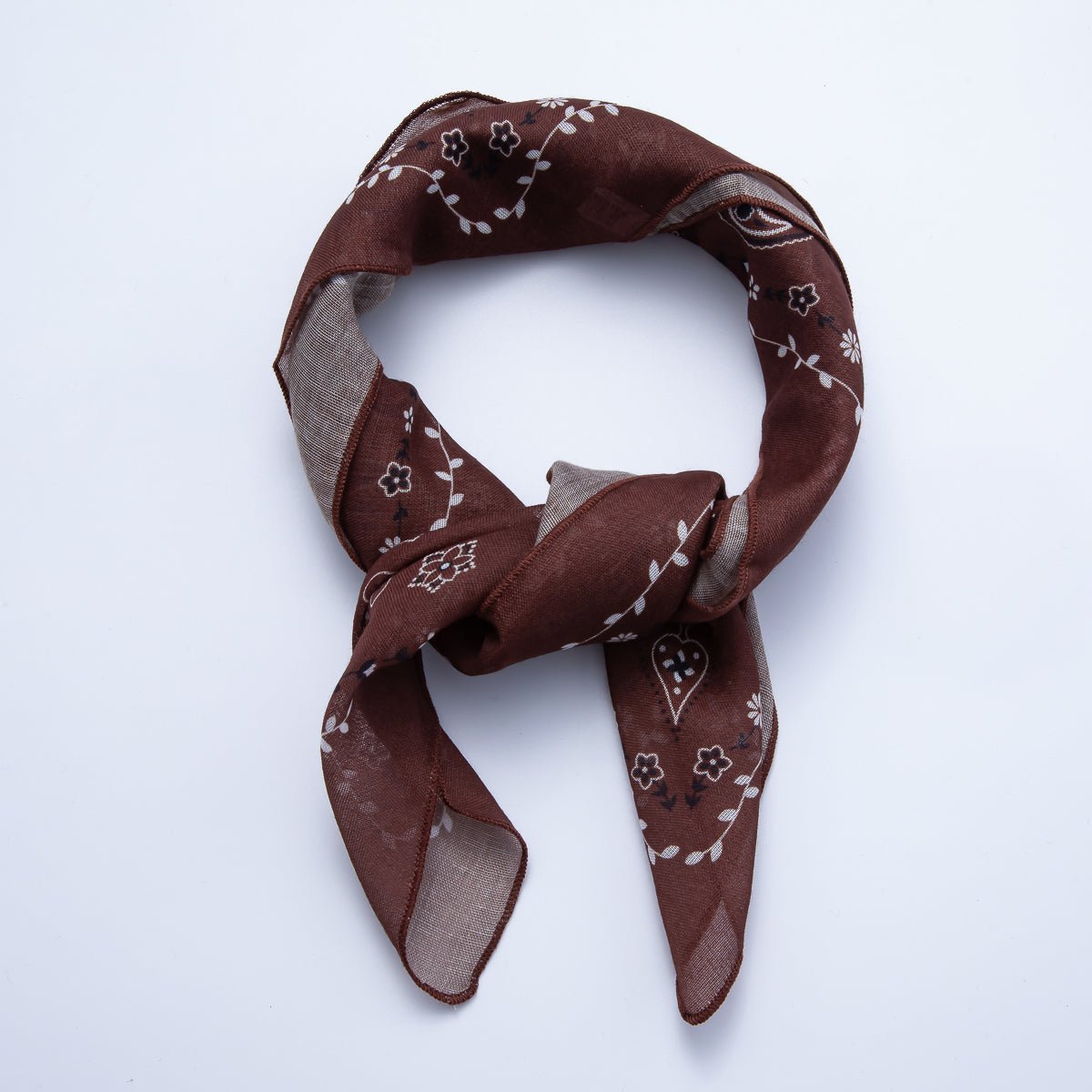 Vintage Square 56mm Soft Faux Silk Bandana Scarf Necklace | WA - 1978 - DLUXCA