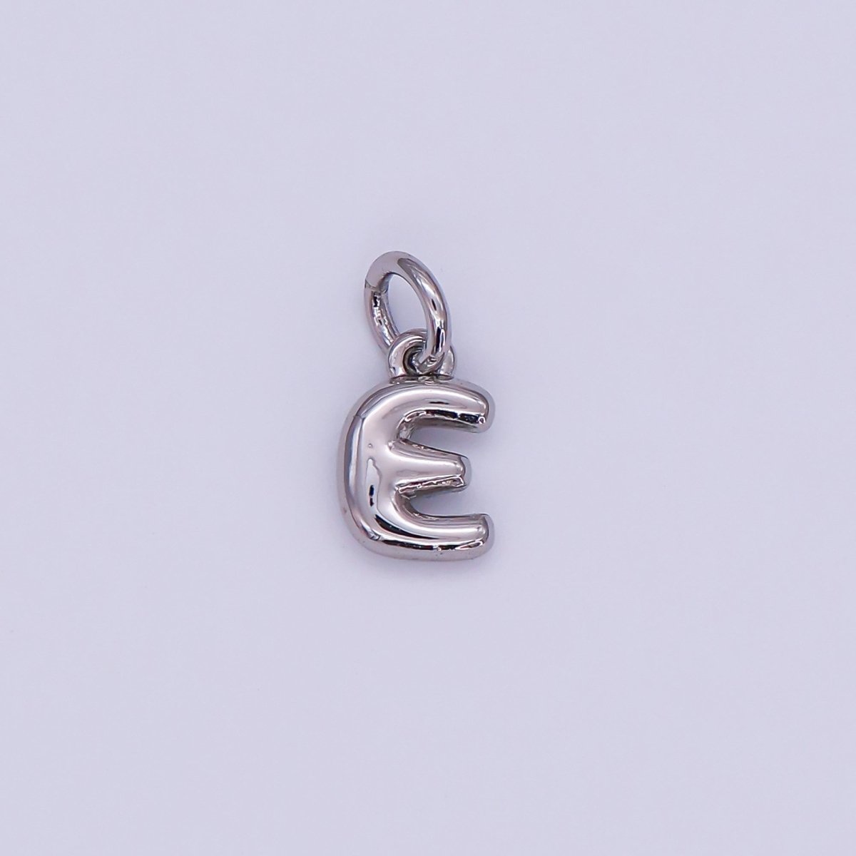 White Gold Filled 10mm Initial Letter Chubby Balloon Mini Charm | A029 - A041 - DLUXCA