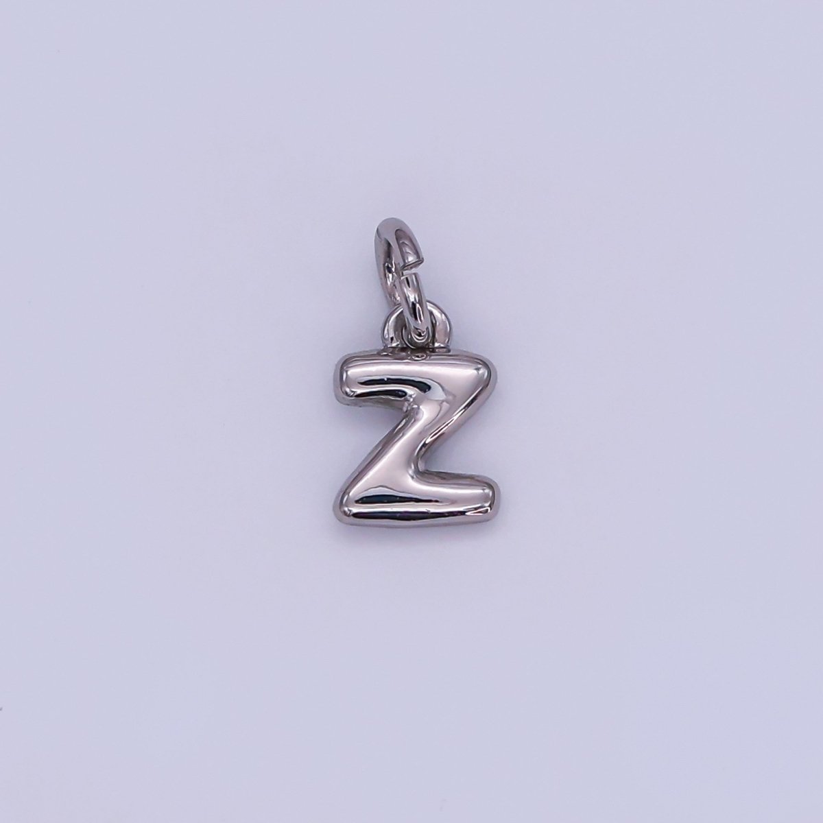 White Gold Filled 10mm Initial Letter Chubby Balloon Mini Charm | A029 - A041 - DLUXCA