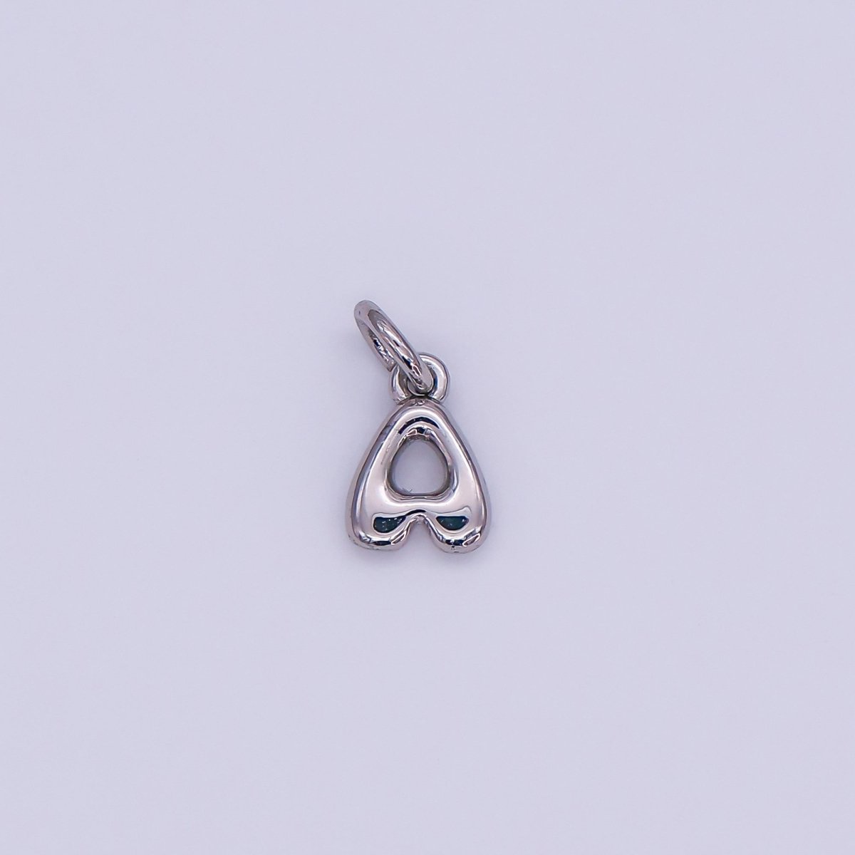White Gold Filled 10mm Initial Letter Chubby Balloon Mini Charm | A029 - A041 - DLUXCA