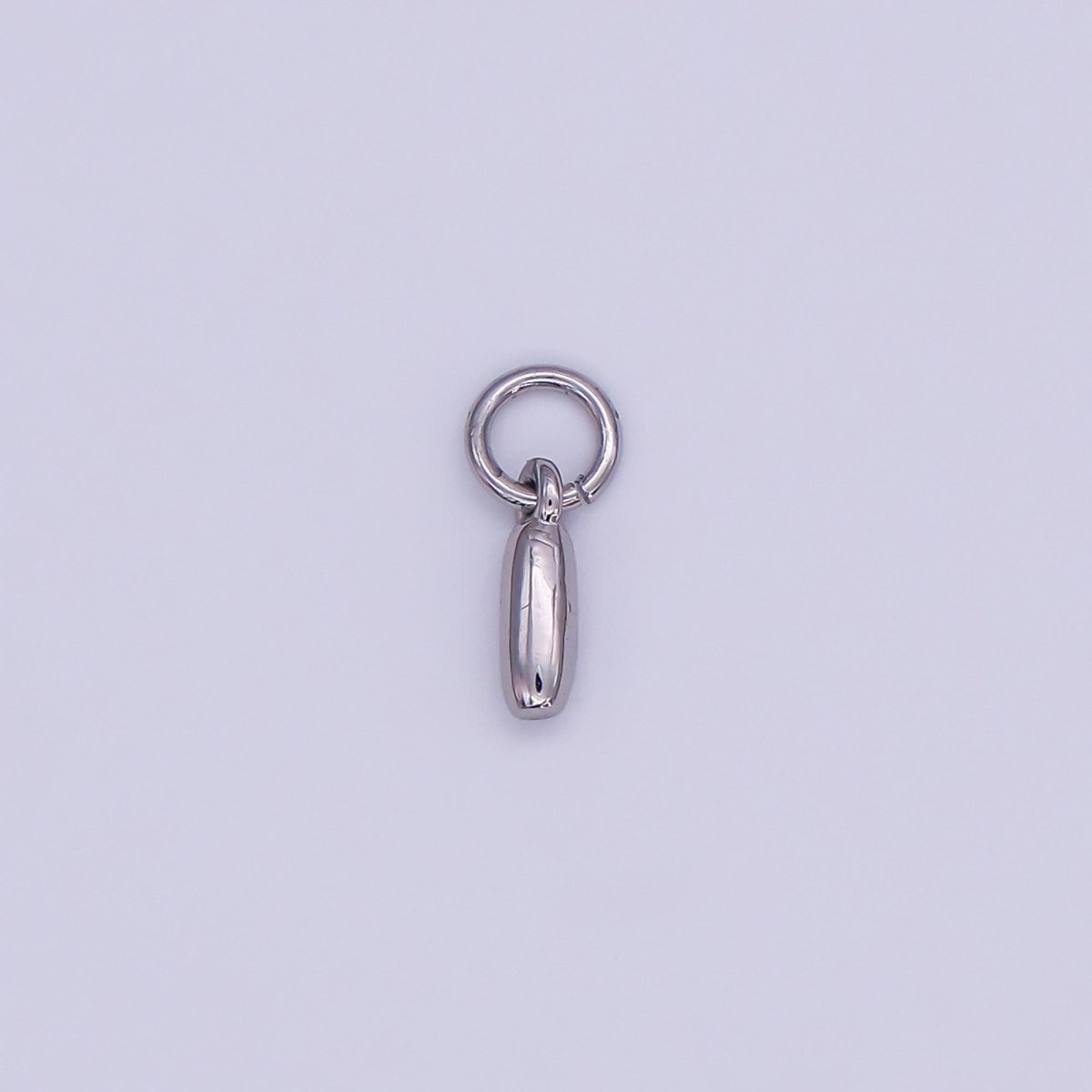 White Gold Filled 10mm Initial Letter Chubby Balloon Mini Charm | A029 - A041 - DLUXCA