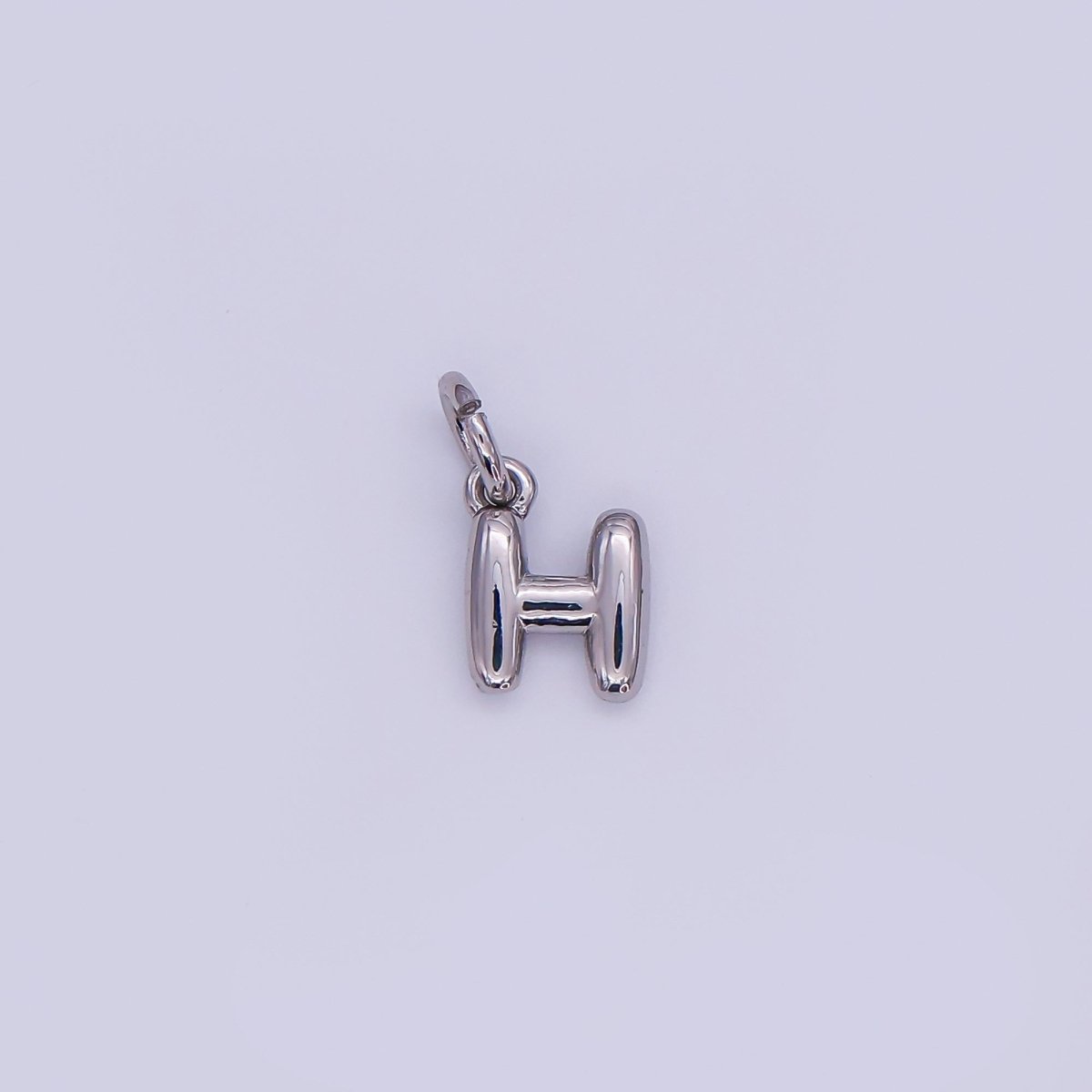 White Gold Filled 10mm Initial Letter Chubby Balloon Mini Charm | A029 - A041 - DLUXCA