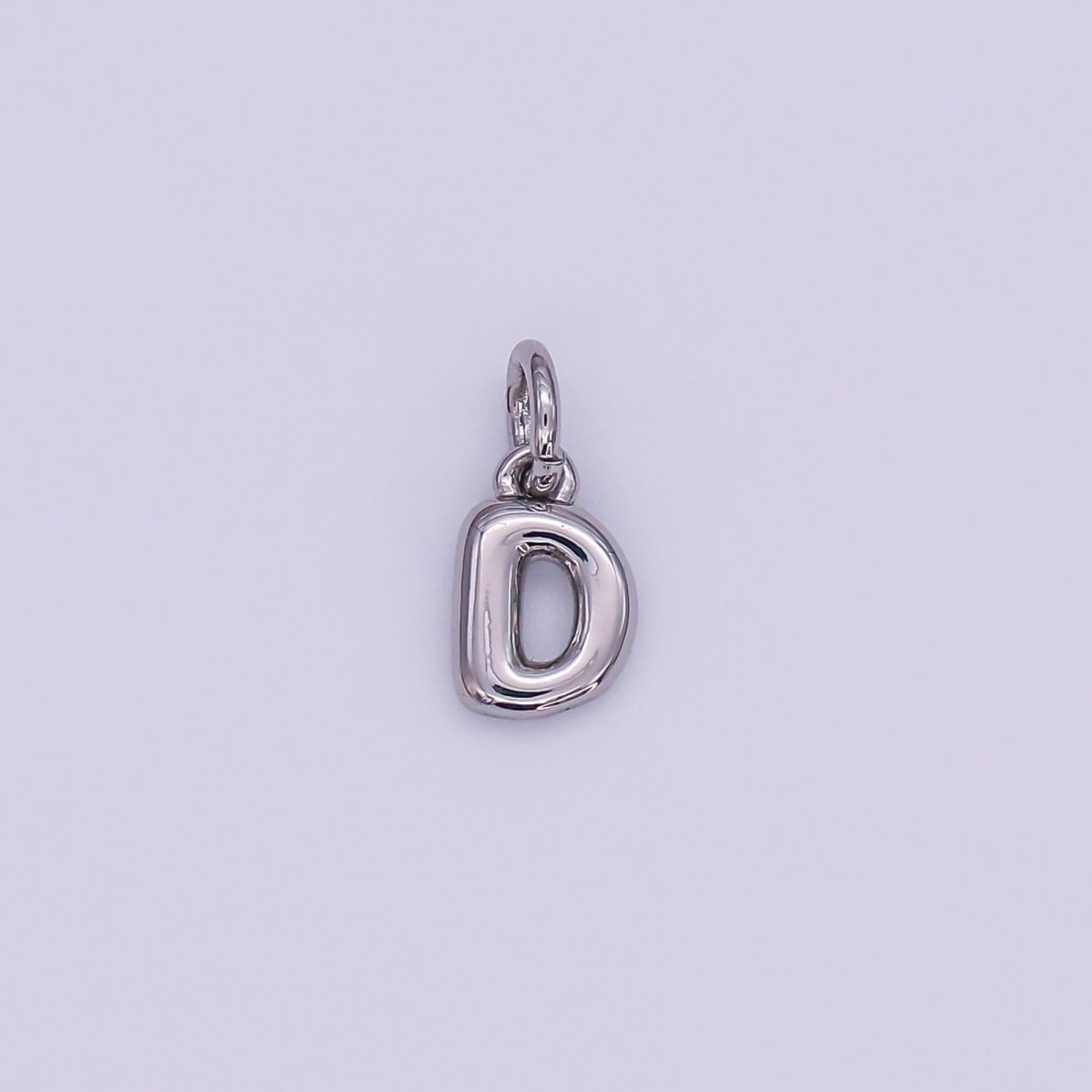 White Gold Filled 10mm Initial Letter Chubby Balloon Mini Charm | A029 - A041 - DLUXCA