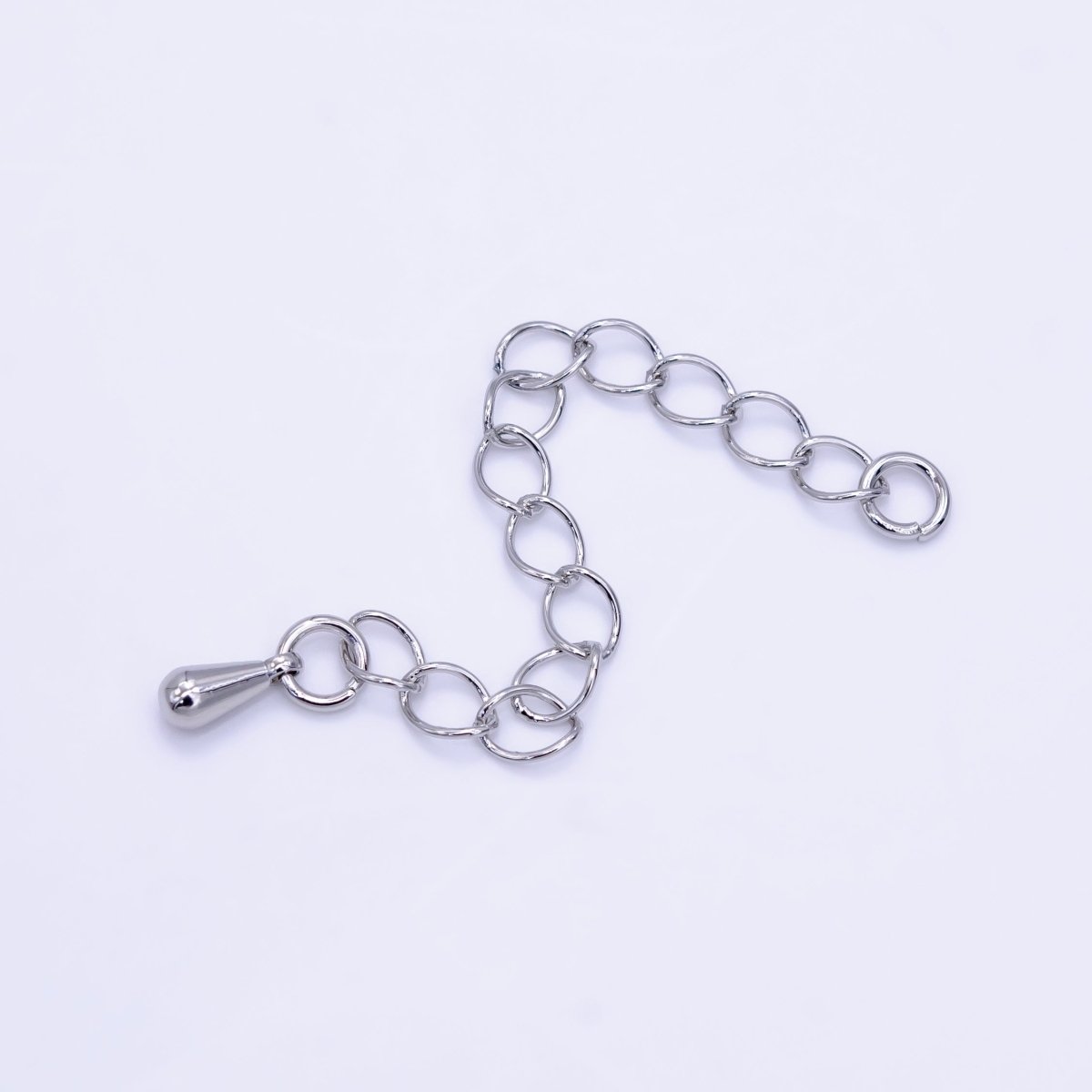 White Gold Filled 2 Inch Cable Chain Extender Findings Set | Z791 - DLUXCA