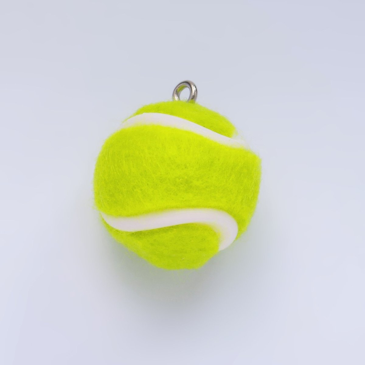White Gold Filled Green Tennis Ball Fuzzy Multidimensional 3D Charm | M538 - DLUXCA