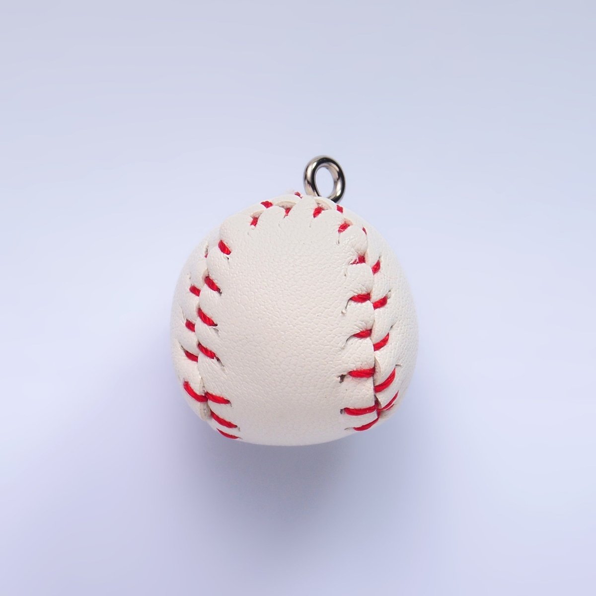 White Gold Filled White Baseball, Yellow Softball Leather Multidimensional 3D Charm | M466 - DLUXCA