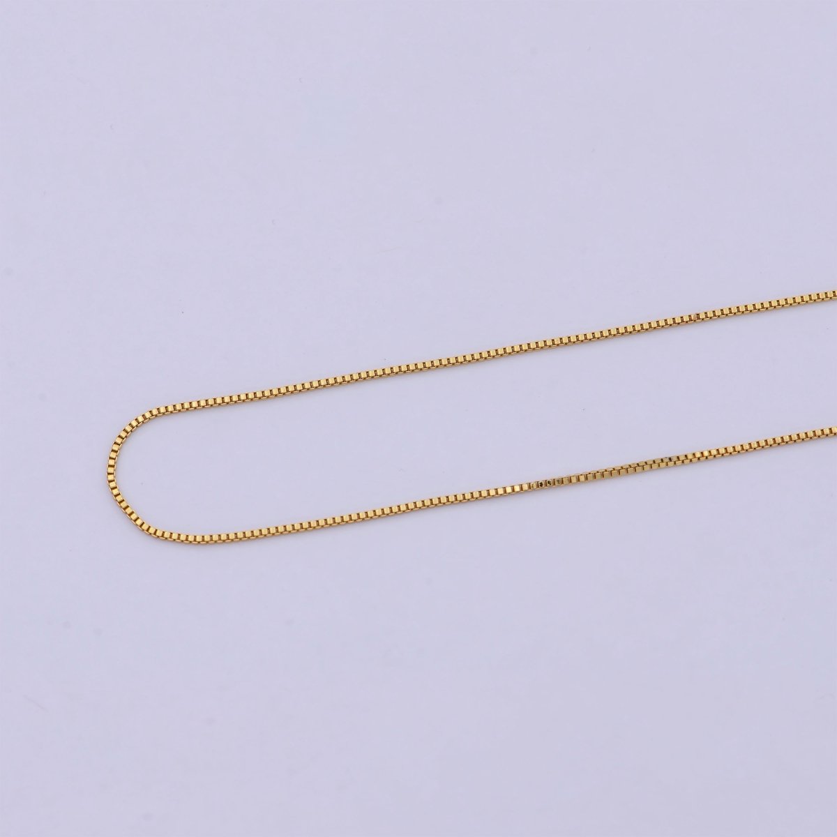 0.8 mm Chain box necklace, 24k gold filled chain box, Dainty gold filled chain, minimalist necklace 16 inch chain | WA-742 Clearance Pricing - DLUXCA